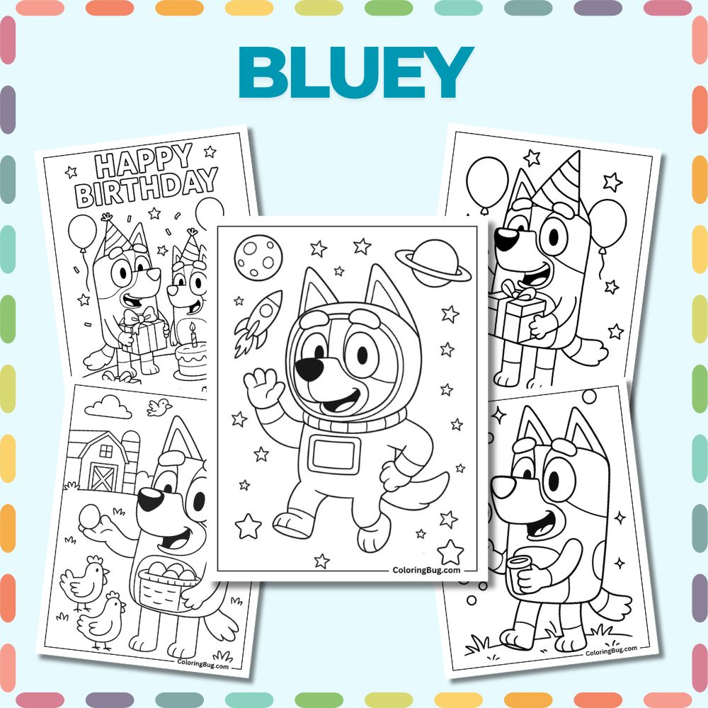 Featured Bluey Coloring Pages