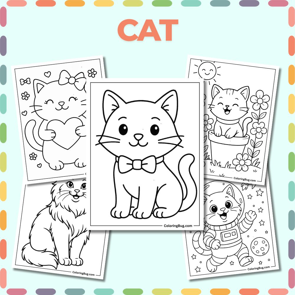Featured Cat Coloring Pages