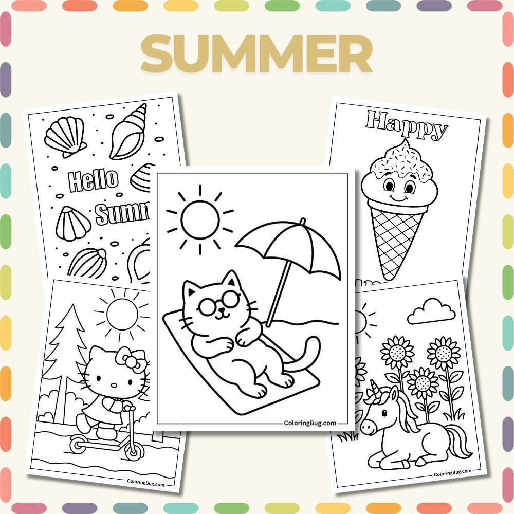 Featured Summer Coloring Pages