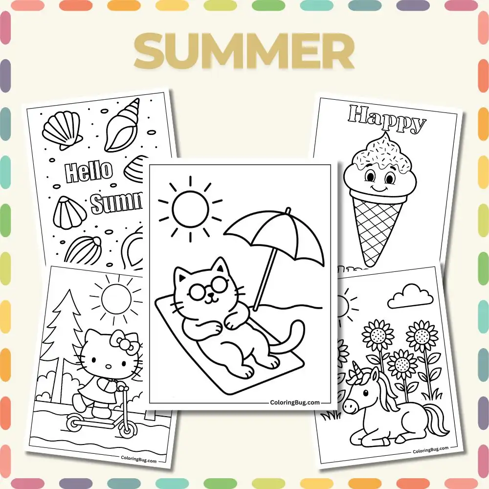 Featured Summer Coloring Pages