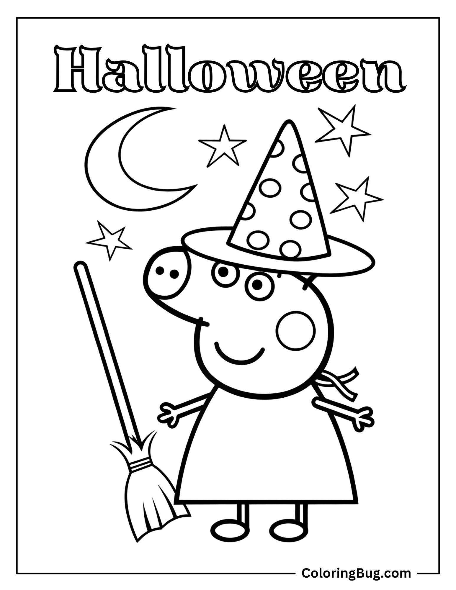Halloween Peppa Pig Coloring sheet