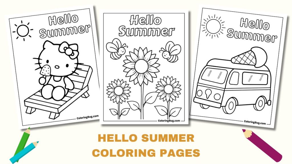 Hello Summer Coloring Pages