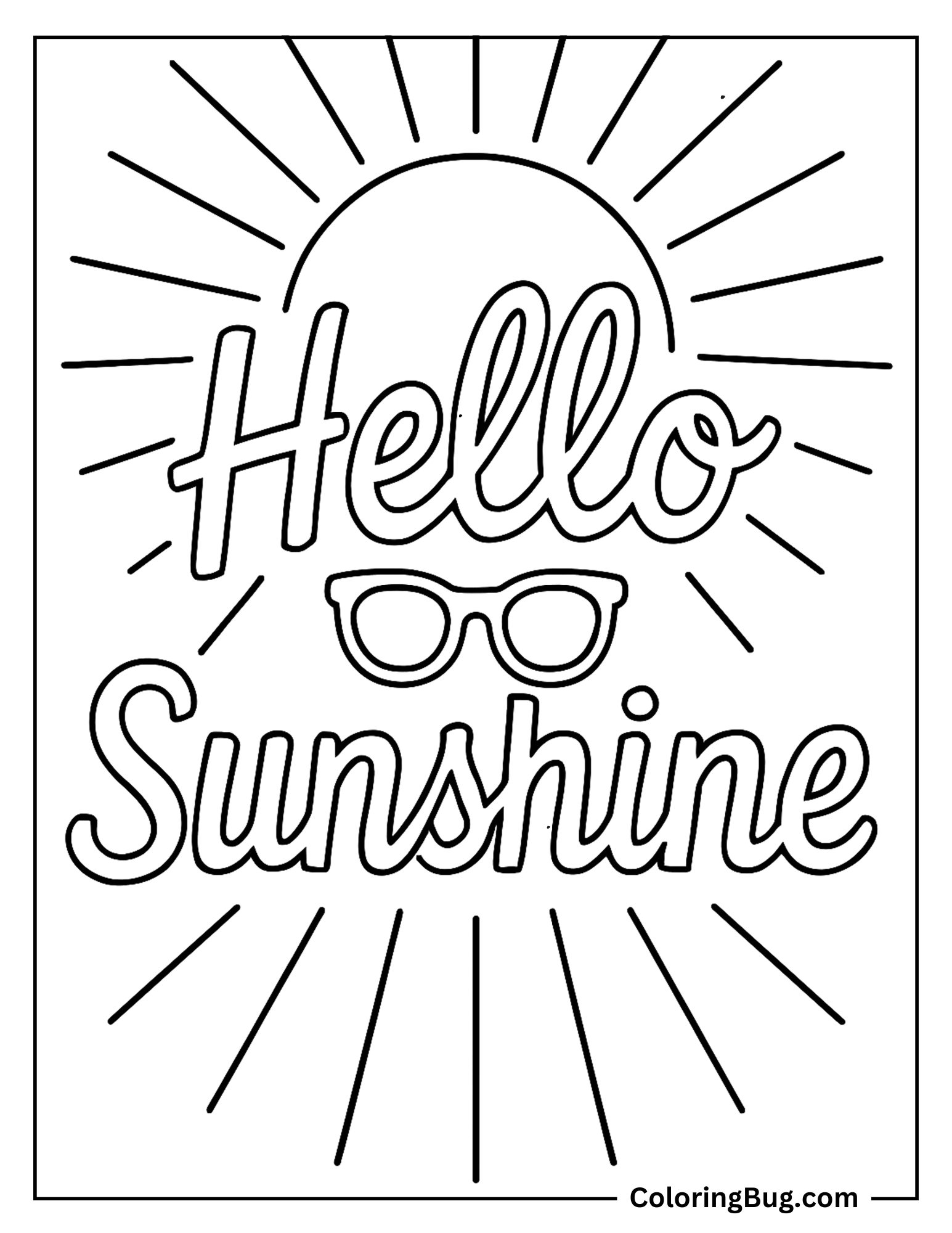 Hello Sun Shine Coloring Sheet