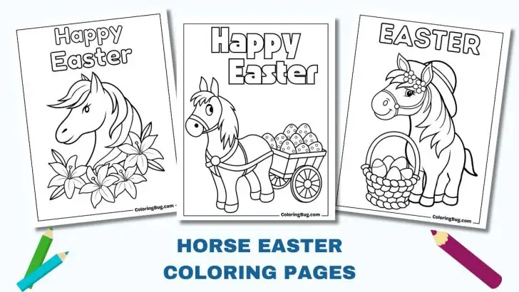 Horse Easter Coloring Pages