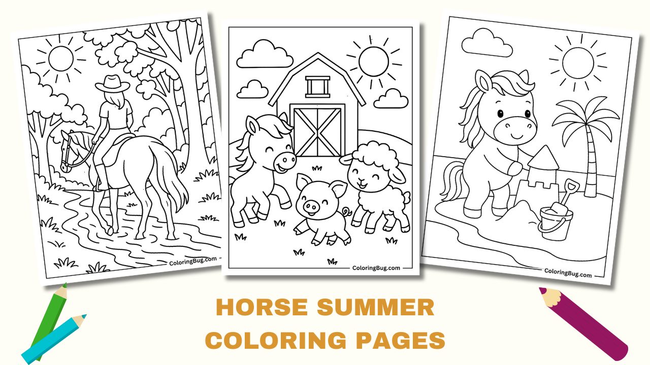Horse Summer Coloring Pages