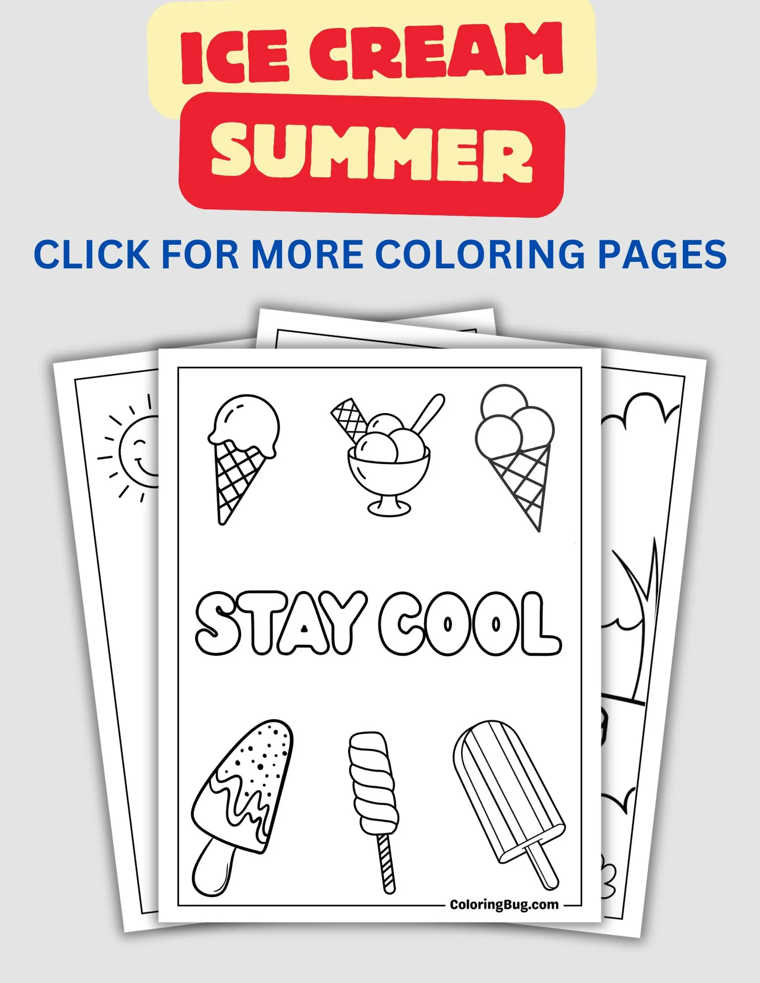 Ice Cream Summer Coloring Pages