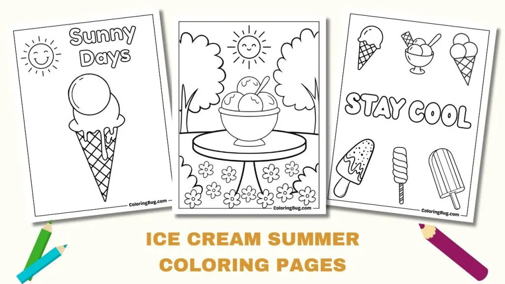 Ice Cream Summer Coloring Pages