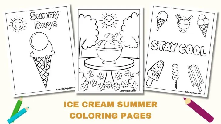 Ice Cream Summer Coloring Pages