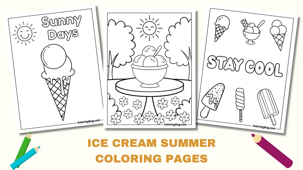 Ice Cream Summer Coloring Pages