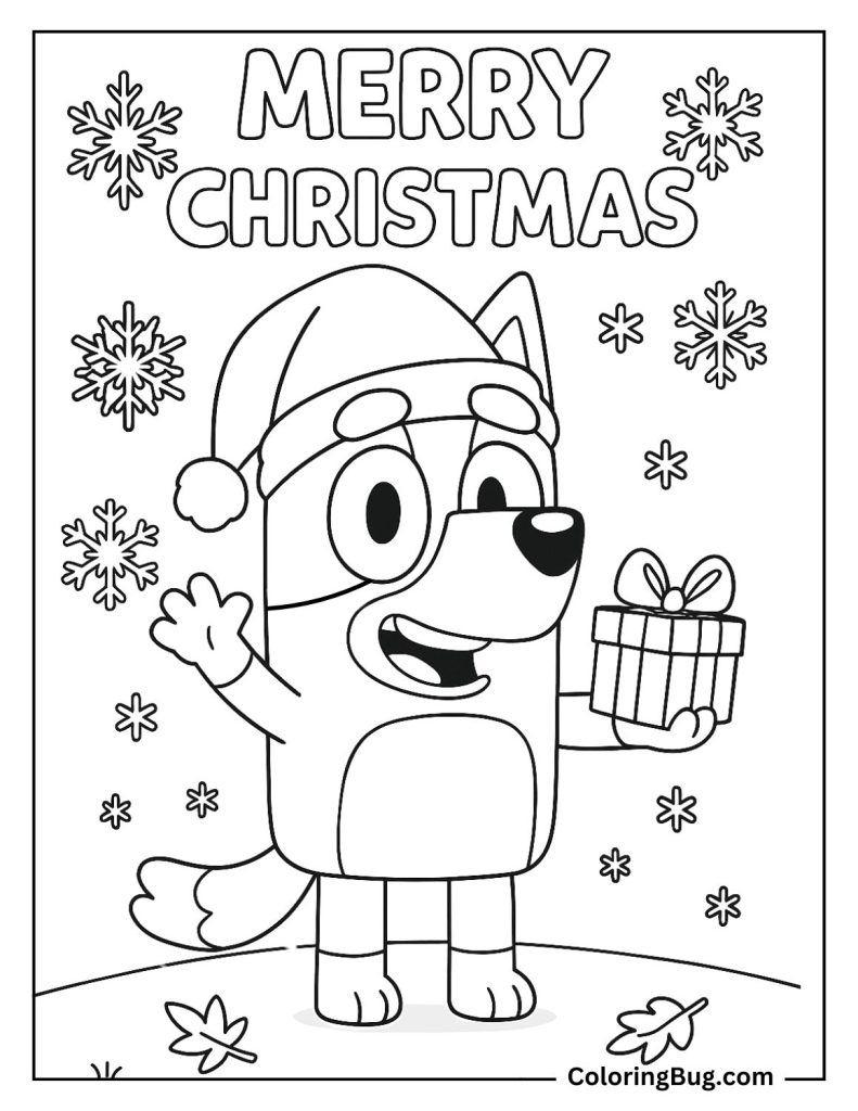 40 Bluey Christmas Coloring Pages - Merry Christmas Bluey Coloring Page 791x1024 