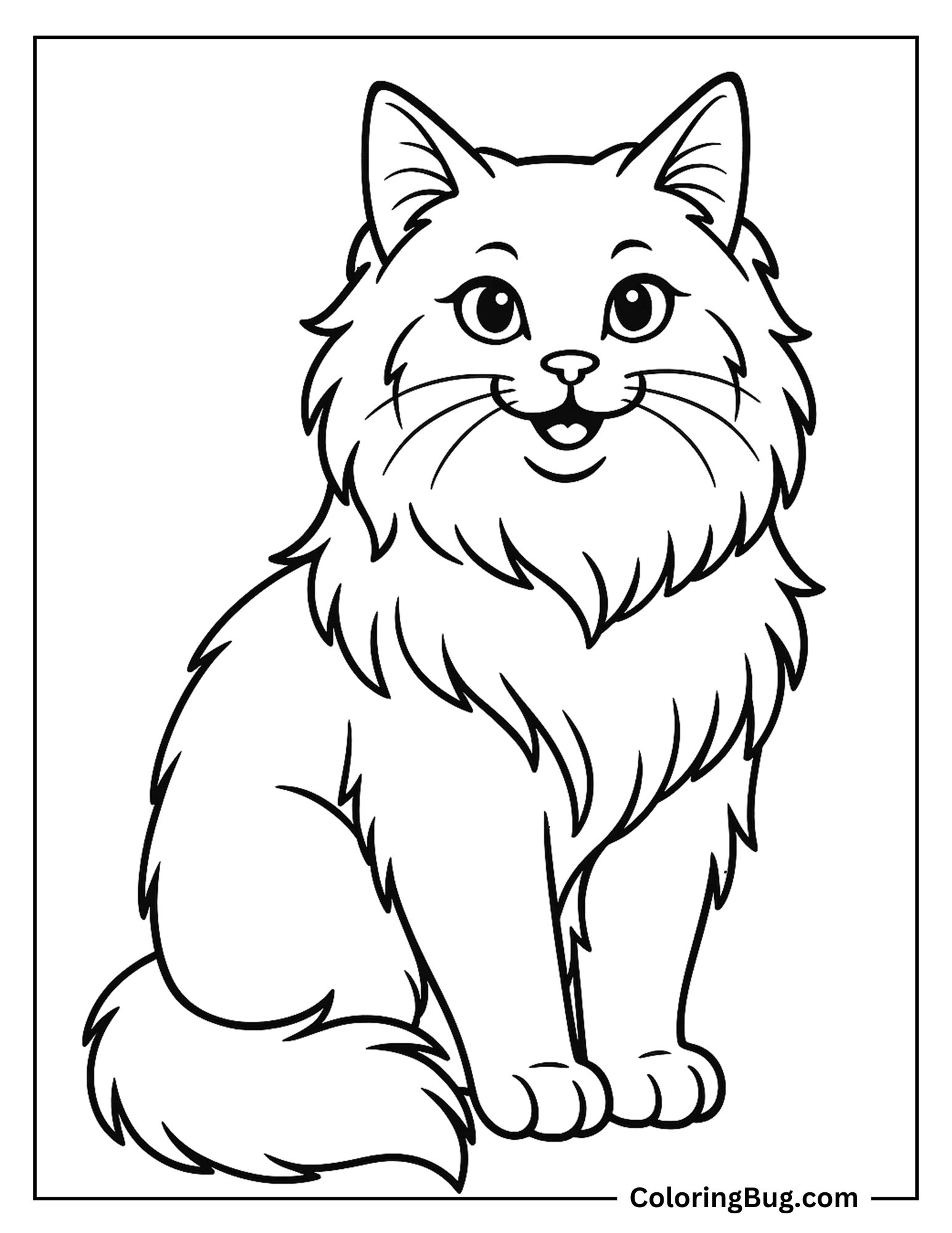 Norwegian Forest Cat Coloring Sheet