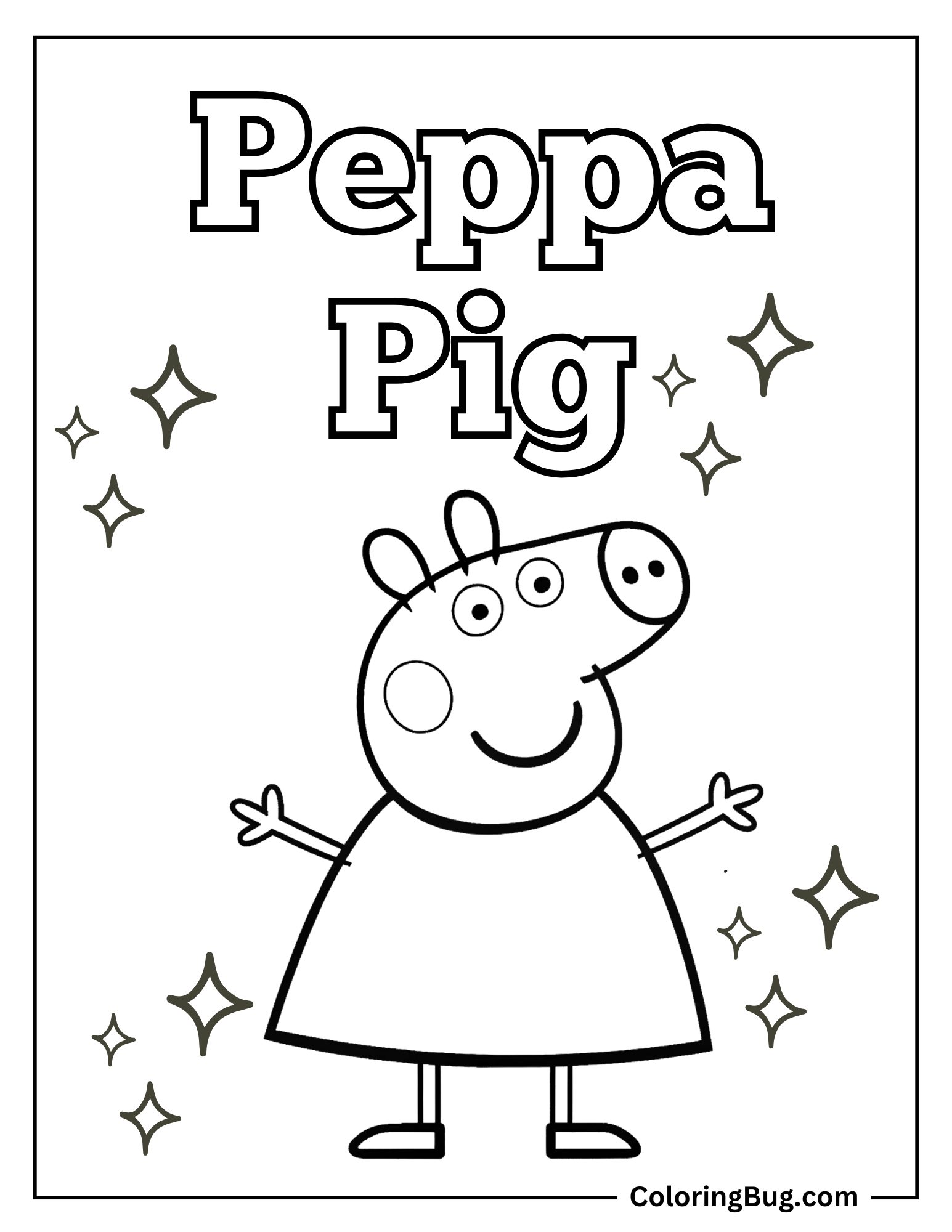 Peppa Pig Spelling Coloring sheet