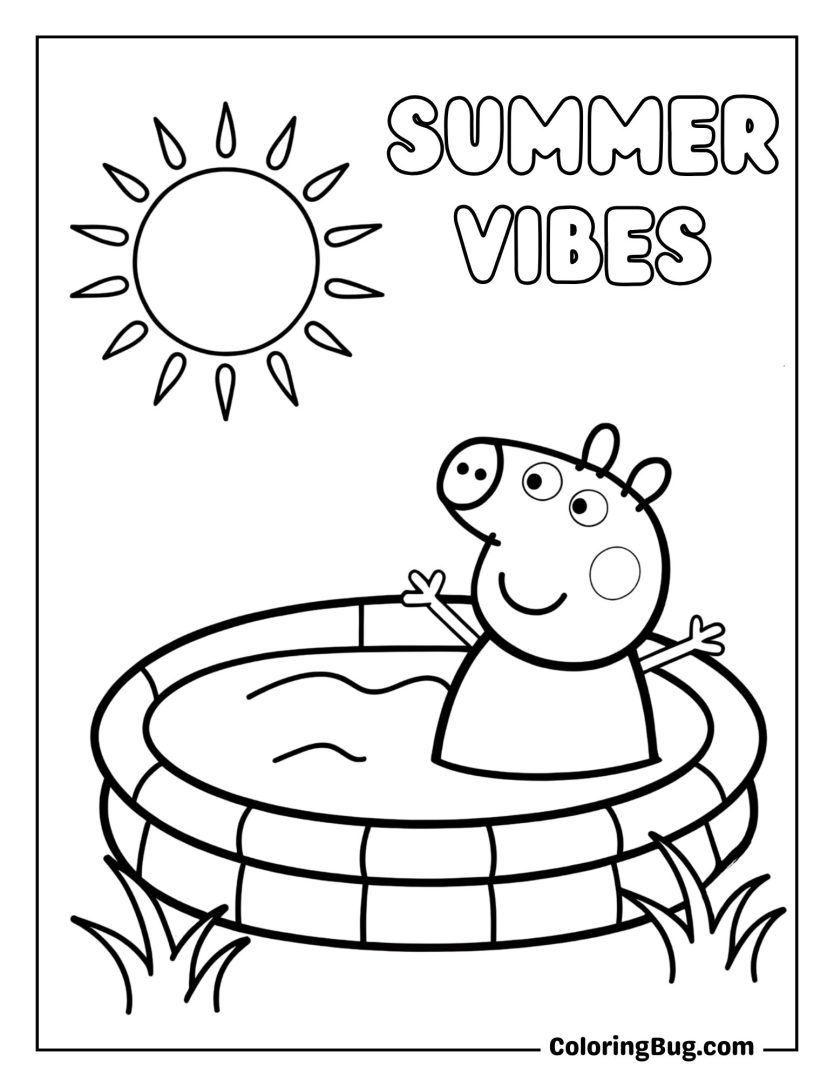 30 Peppa Pig Summer Coloring Pages (Free Printable PDFs)