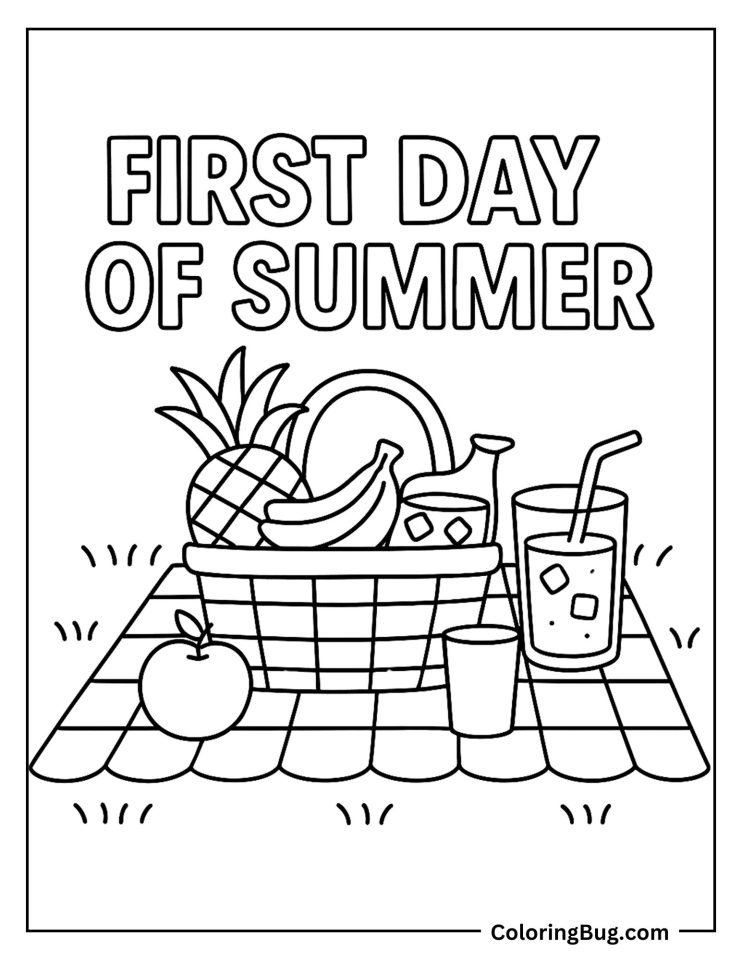 30 First Day of Summer Coloring Pages (Free Printable PDFs)