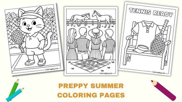 Preppy Summer Coloring Pages