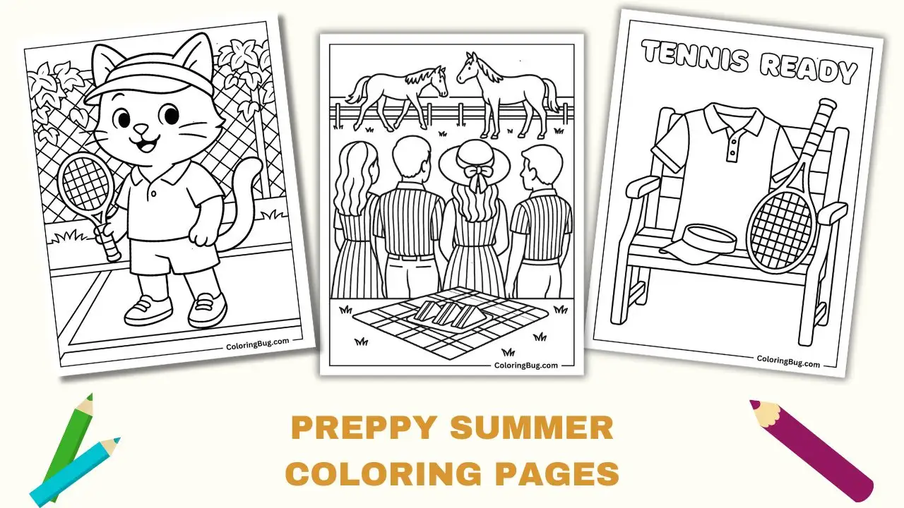 Preppy Summer Coloring Pages