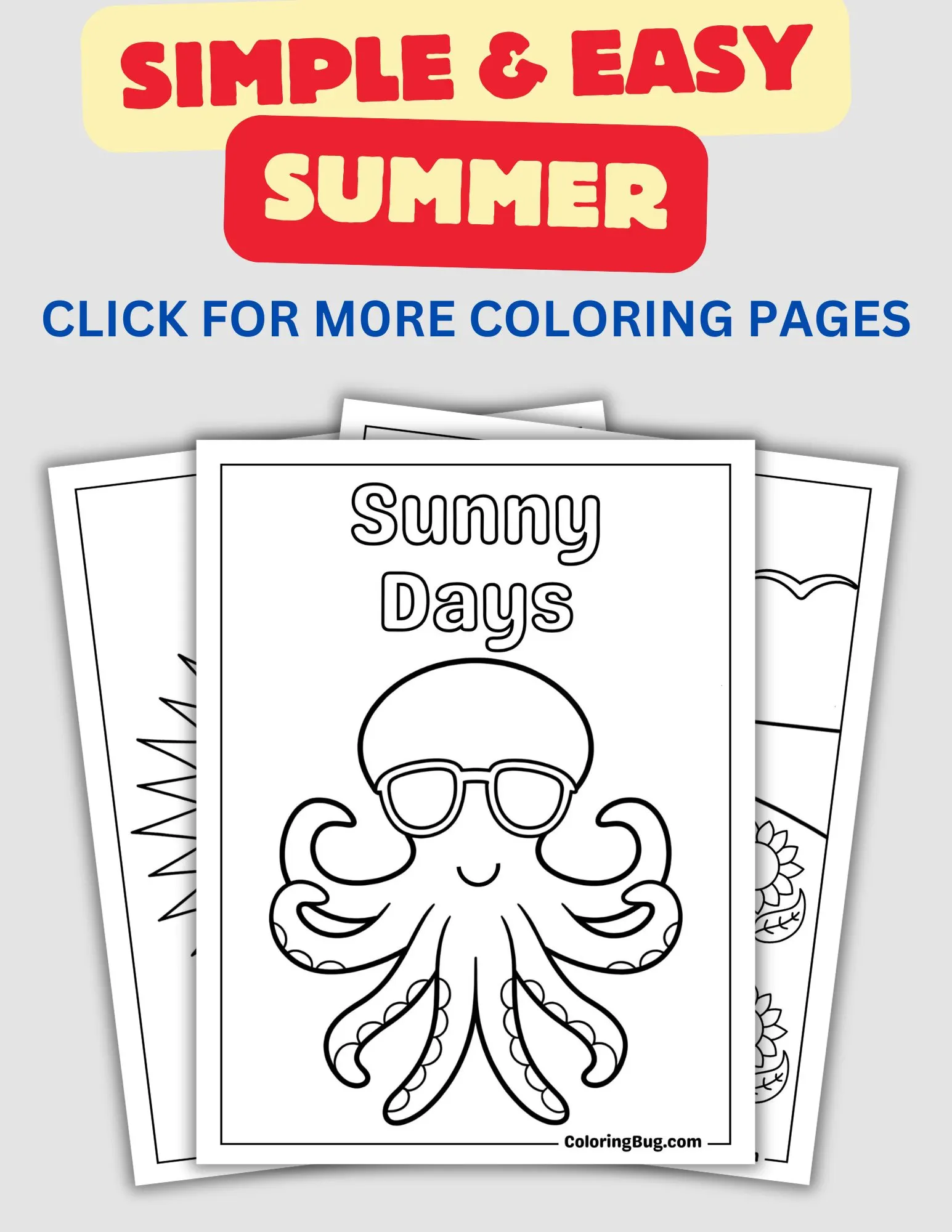 Simple and Easy Summer Coloring Pages
