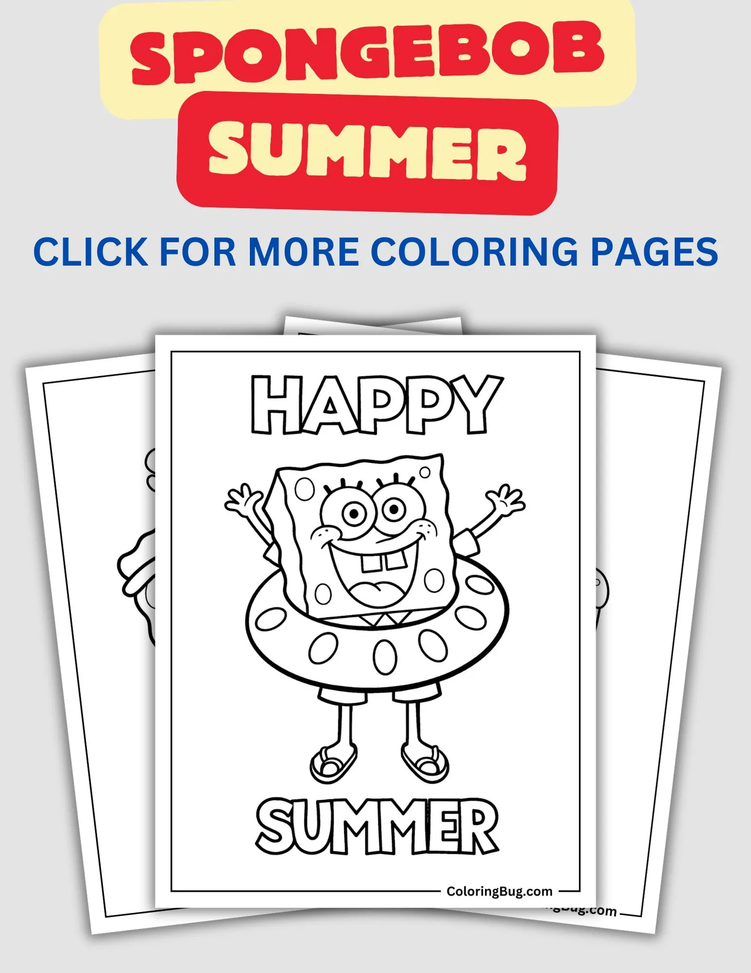 Spongebob Summer Coloring Pages