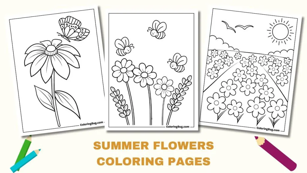 Summer Flowers Coloring Pages