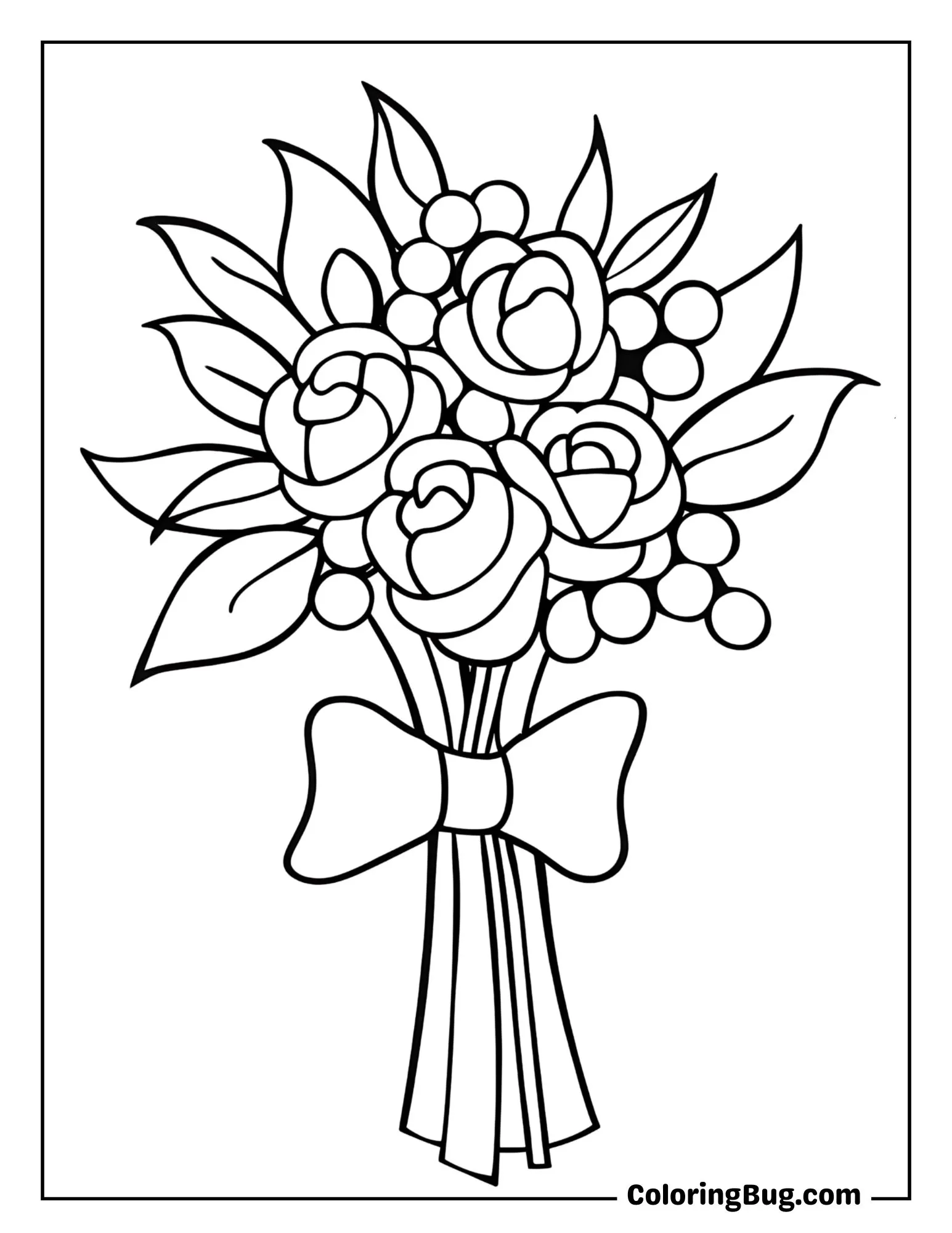 Summer Wedding Bouquet Coloring Sheet