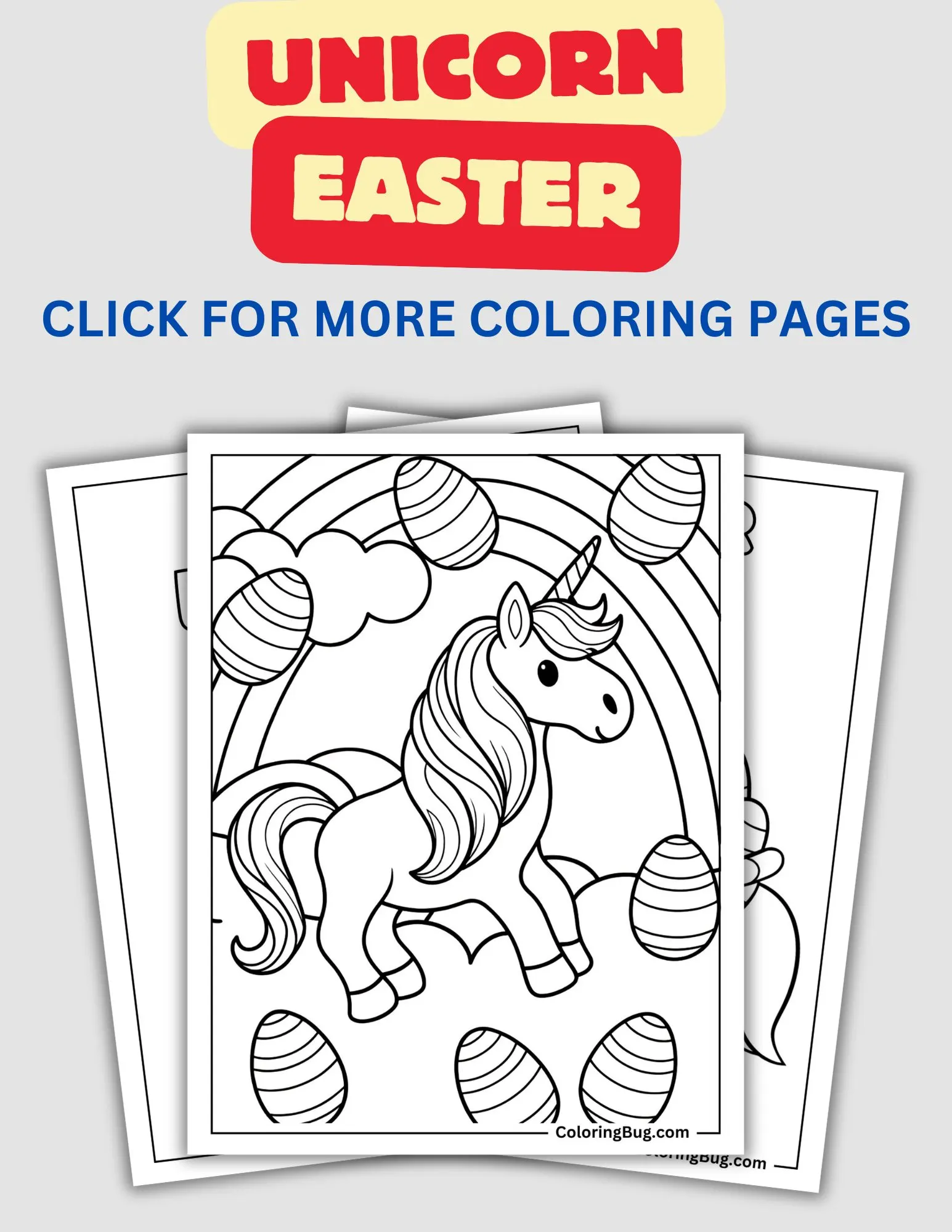 Unicorn Easter Coloring Pages