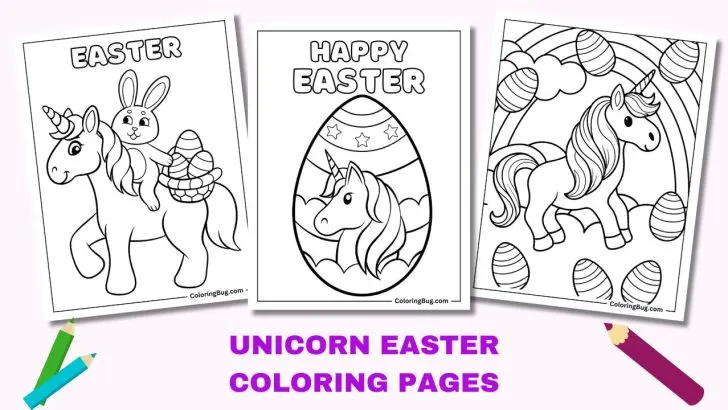 21 Unicorn Easter Coloring Pages (Free Printable PDFs)