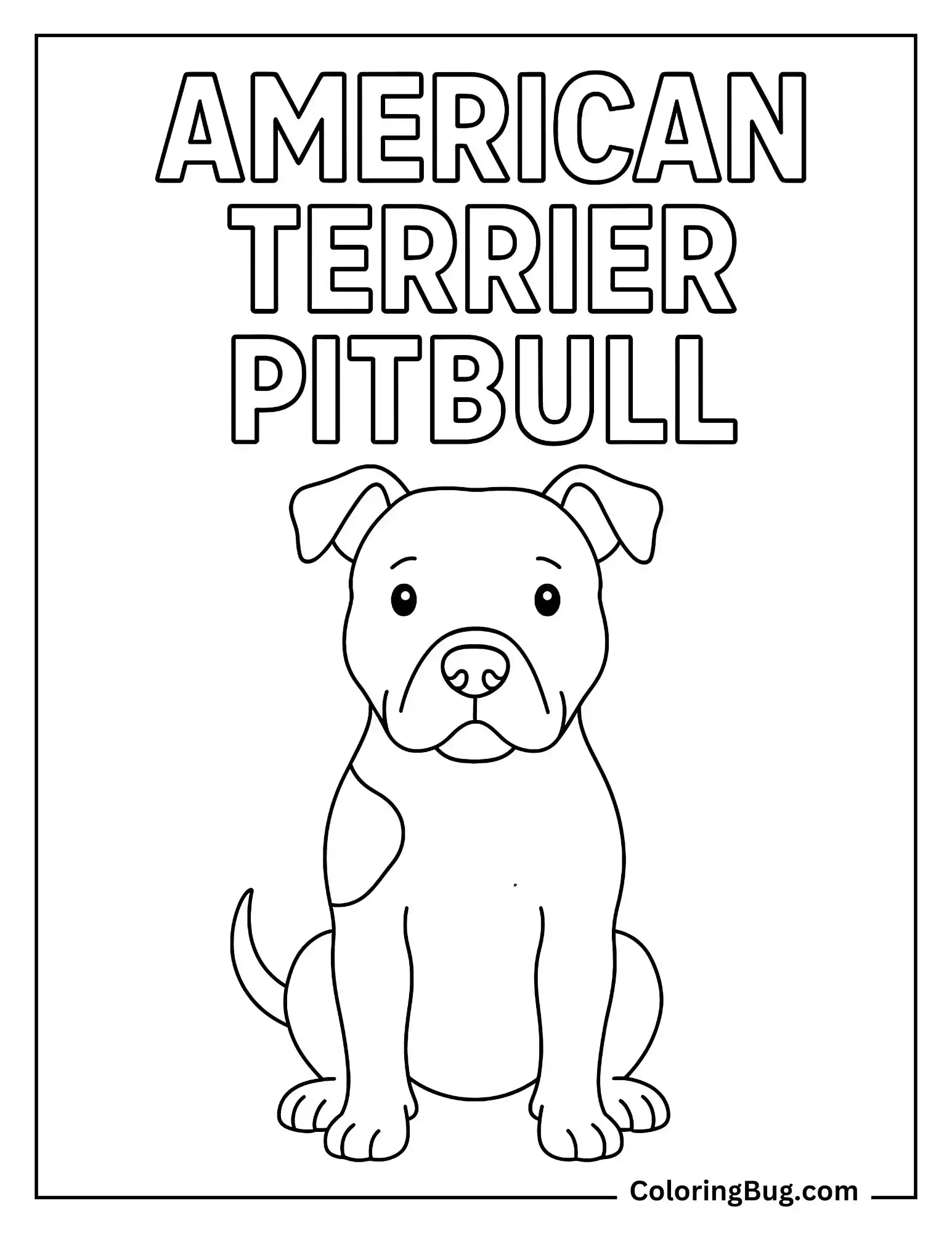 American Terrier Pitbull Coloring Sheet