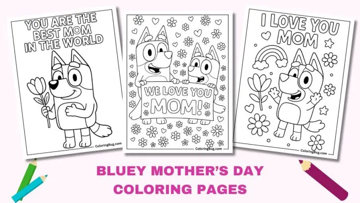 Bluey Mother's Day Coloring Pages