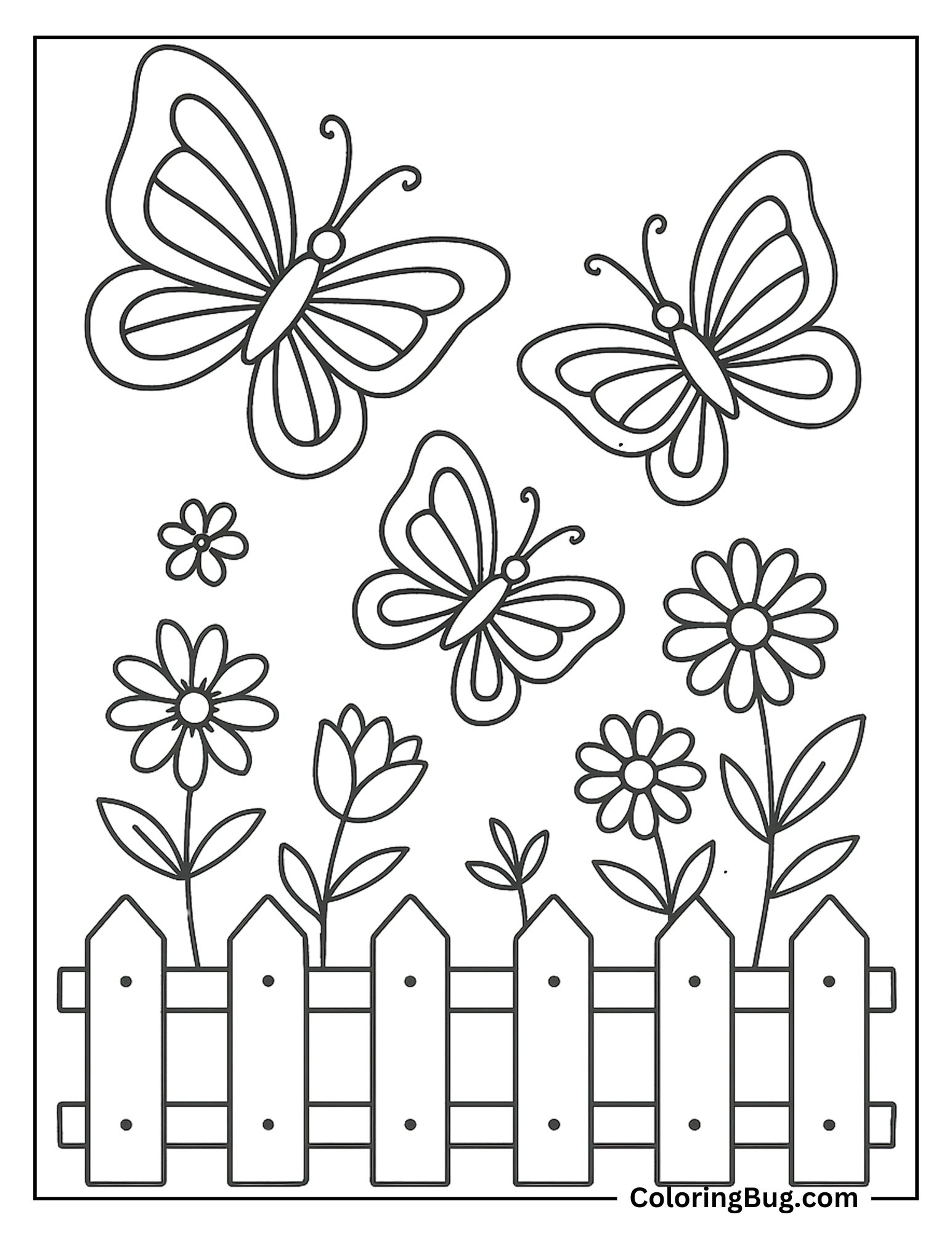 Butterfly Resting on a Blade of Grass Coloring Sheet
