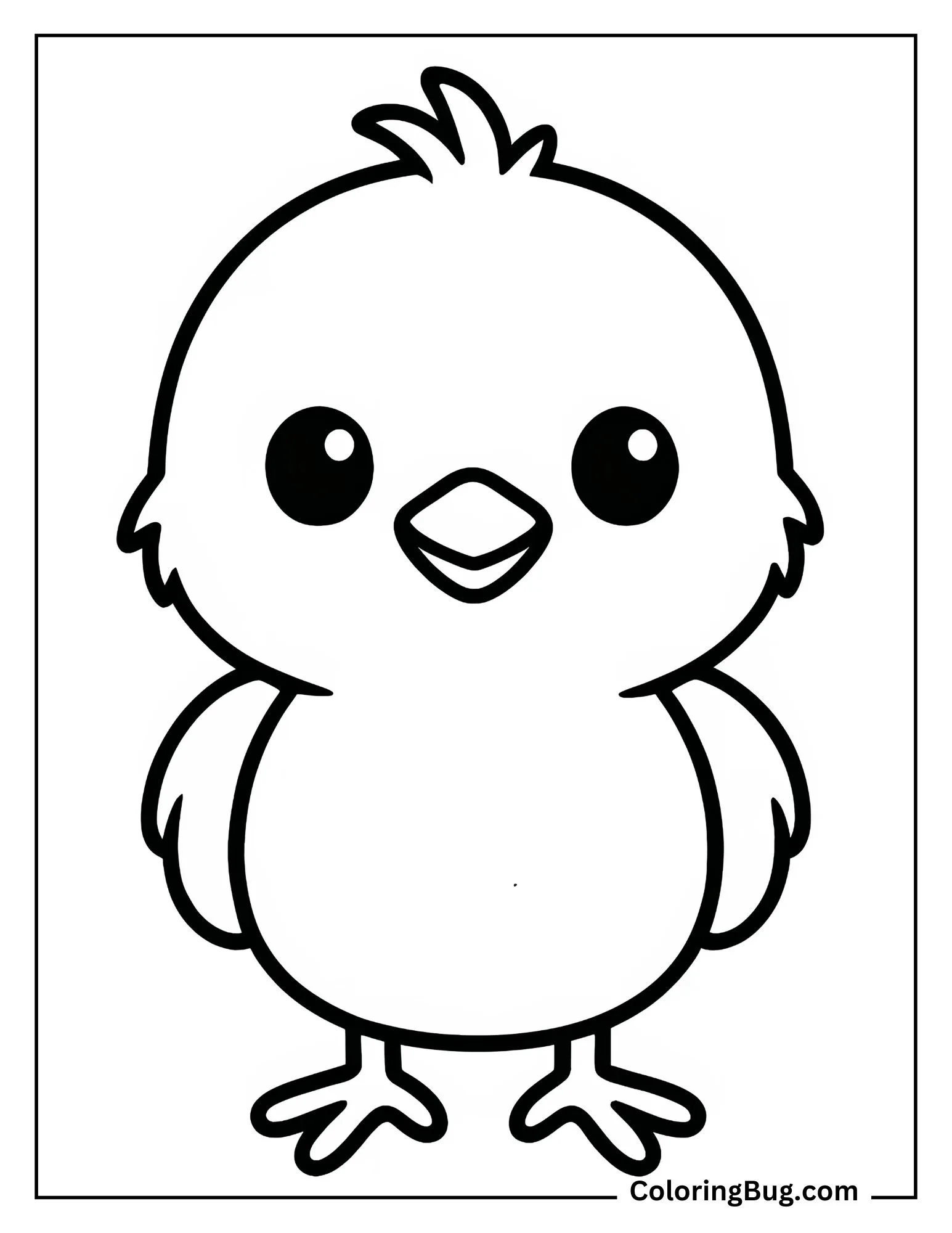 Cute Baby Chick Coloring Sheet