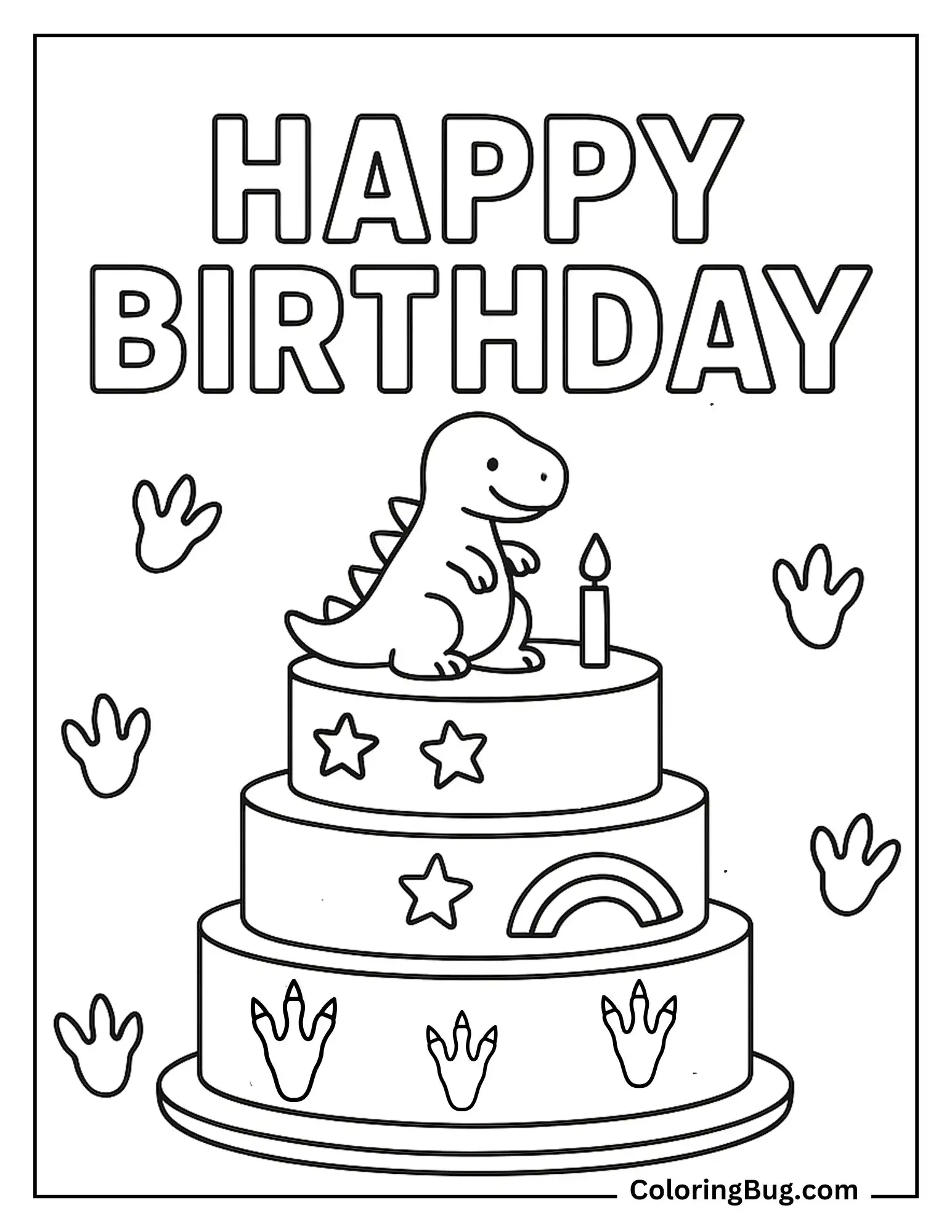 40 Birthday Cake Coloring Pages (Free Printable PDFs)