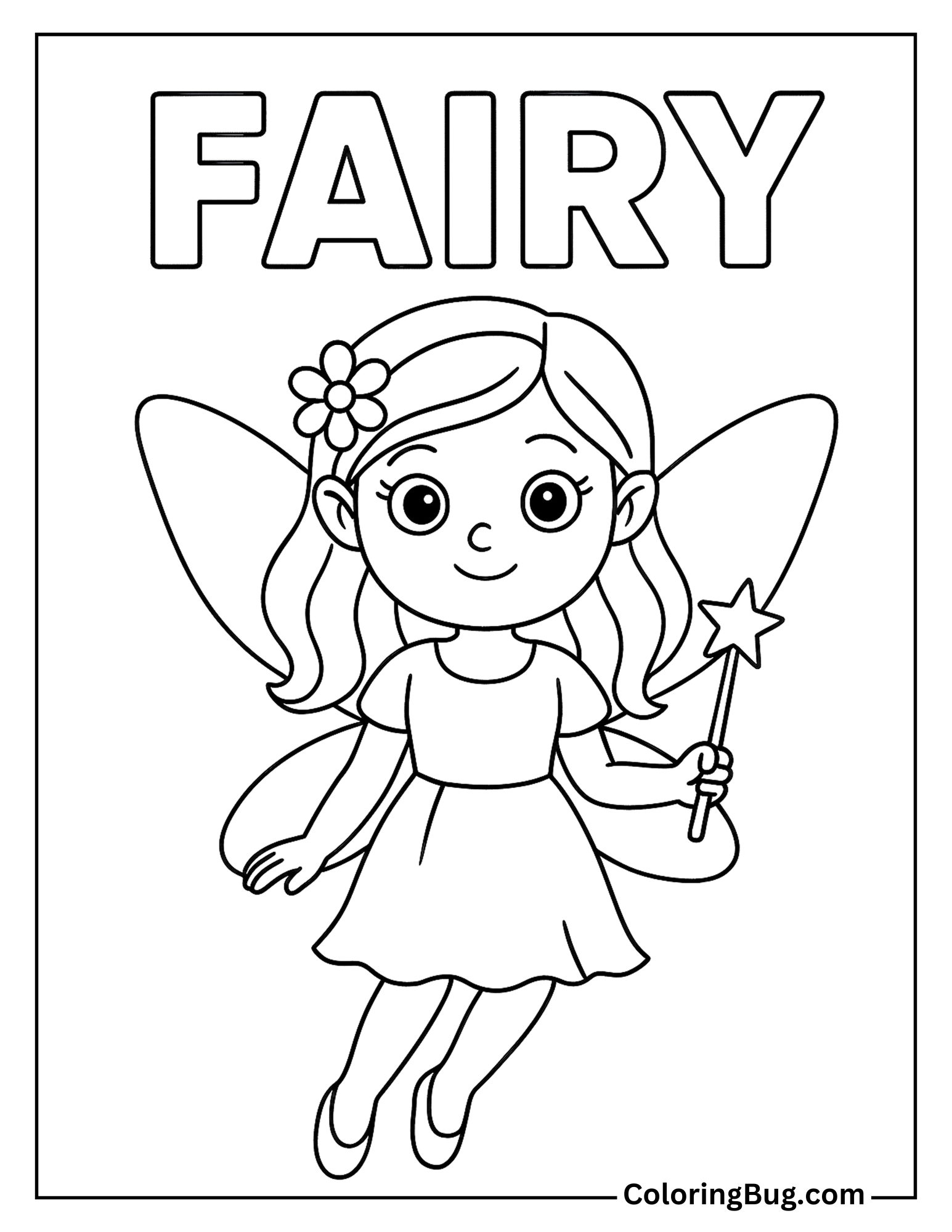 Fairy Spelling Coloring Sheet