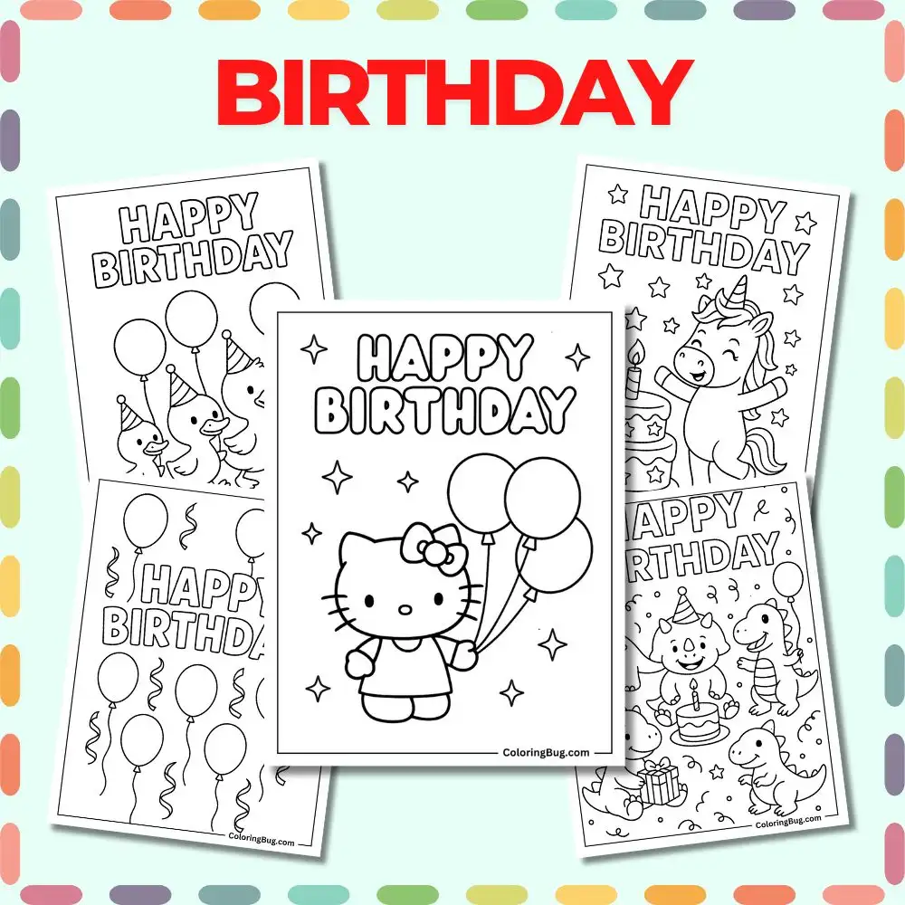 Featured Birthday Coloring Pages