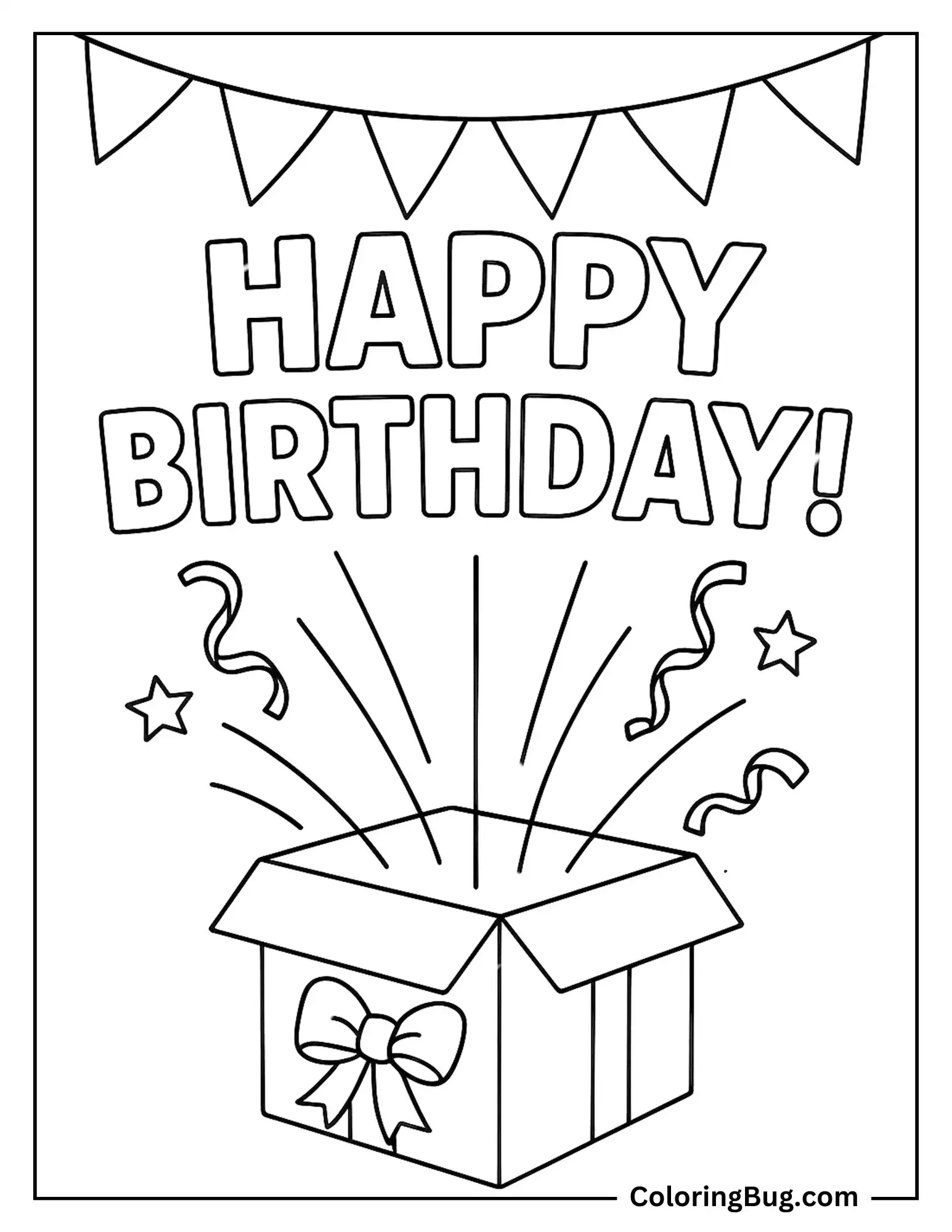 Gift Box Opening With “Happy Birthday!” Popping Out