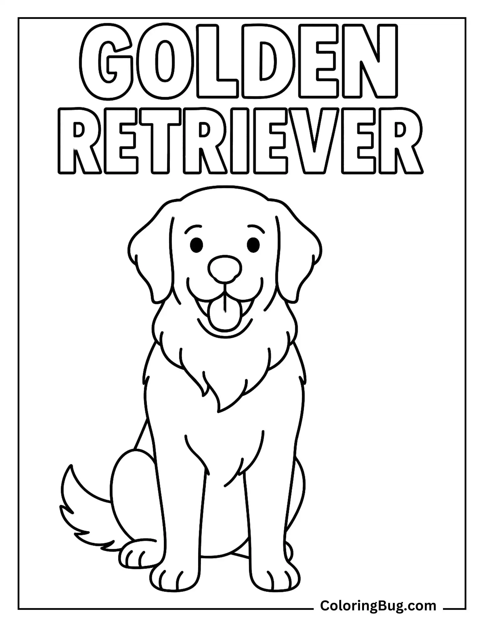 Golden Retriever Spelling Coloring Sheet