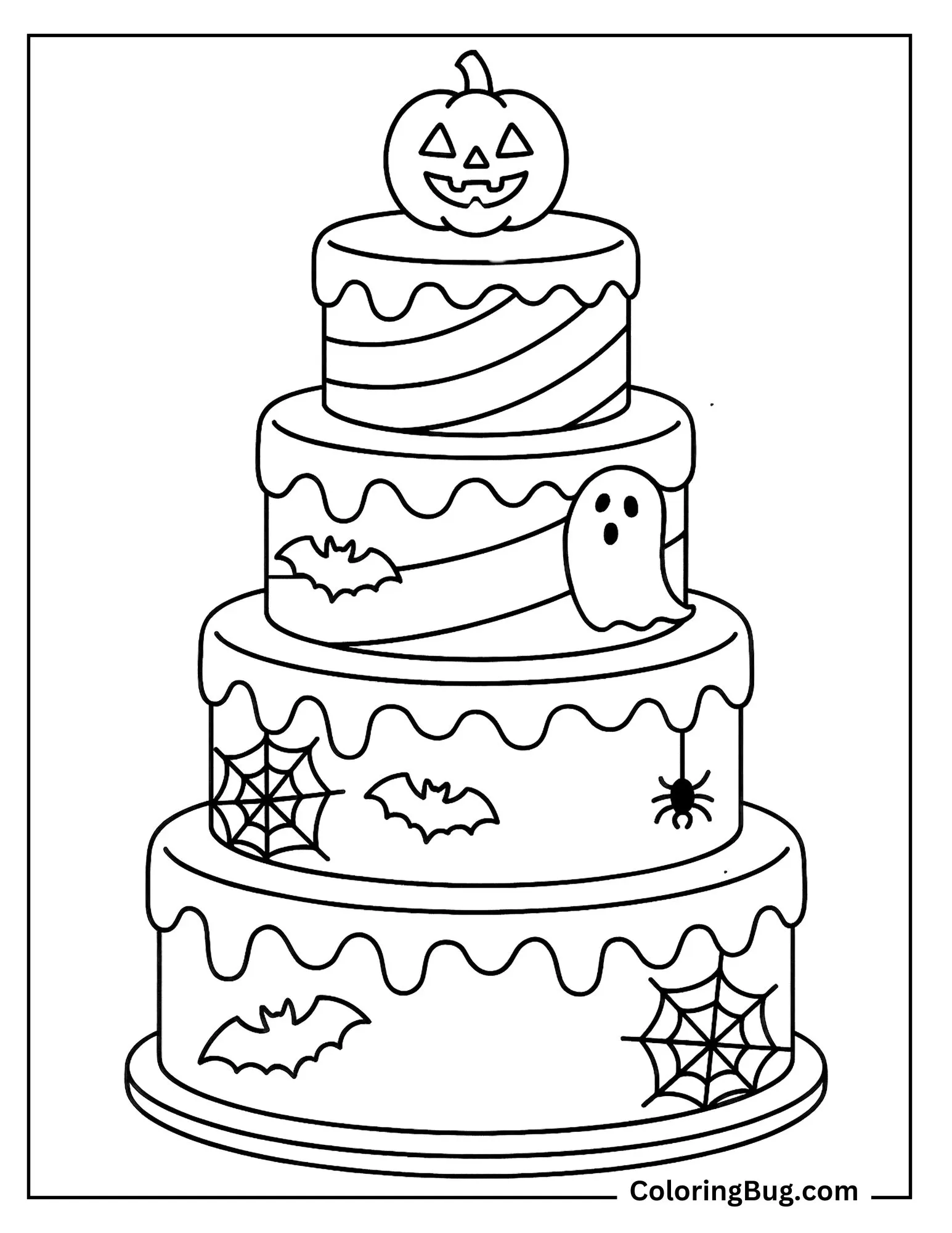 Halloween Cake Coloring Sheet
