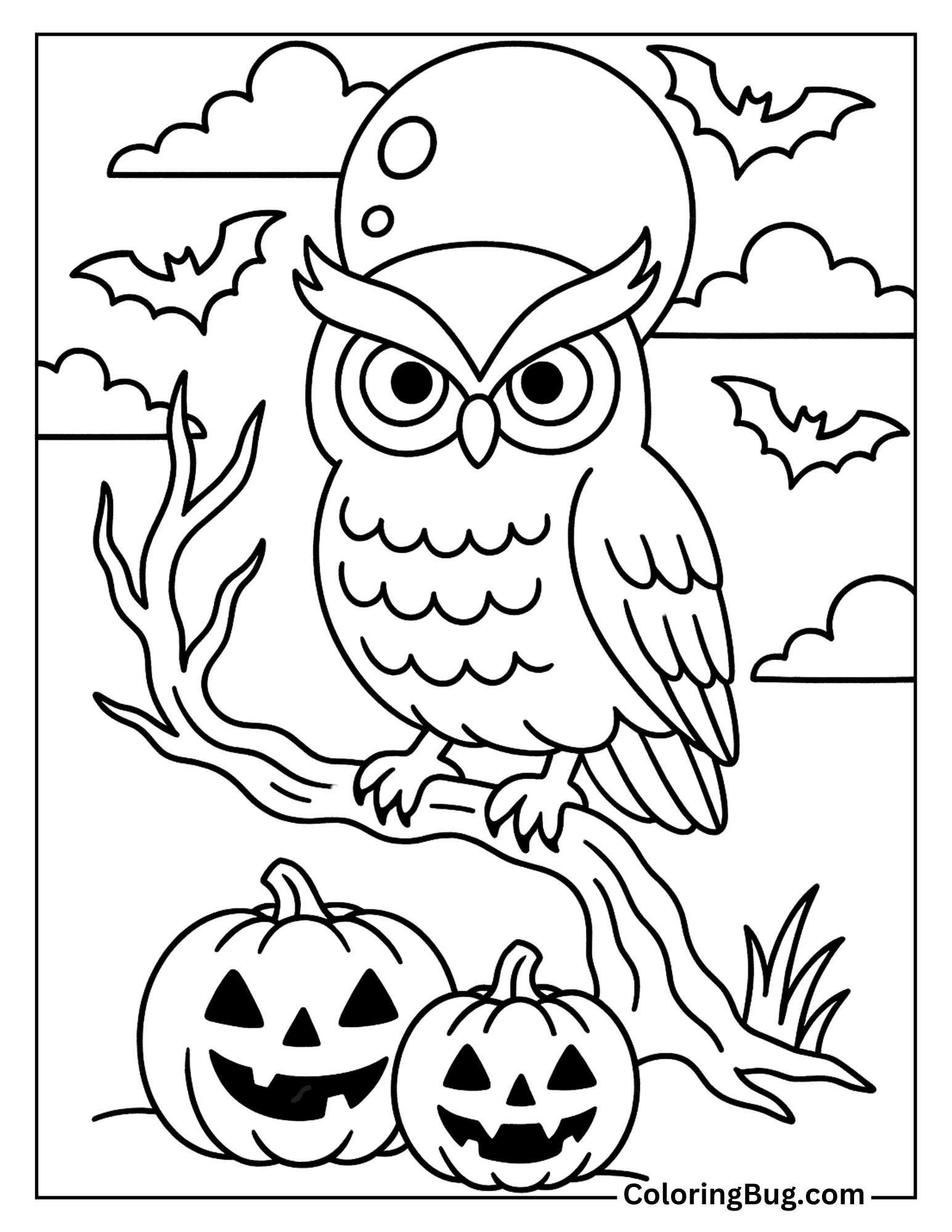 Halloween Owl Coloring Sheet