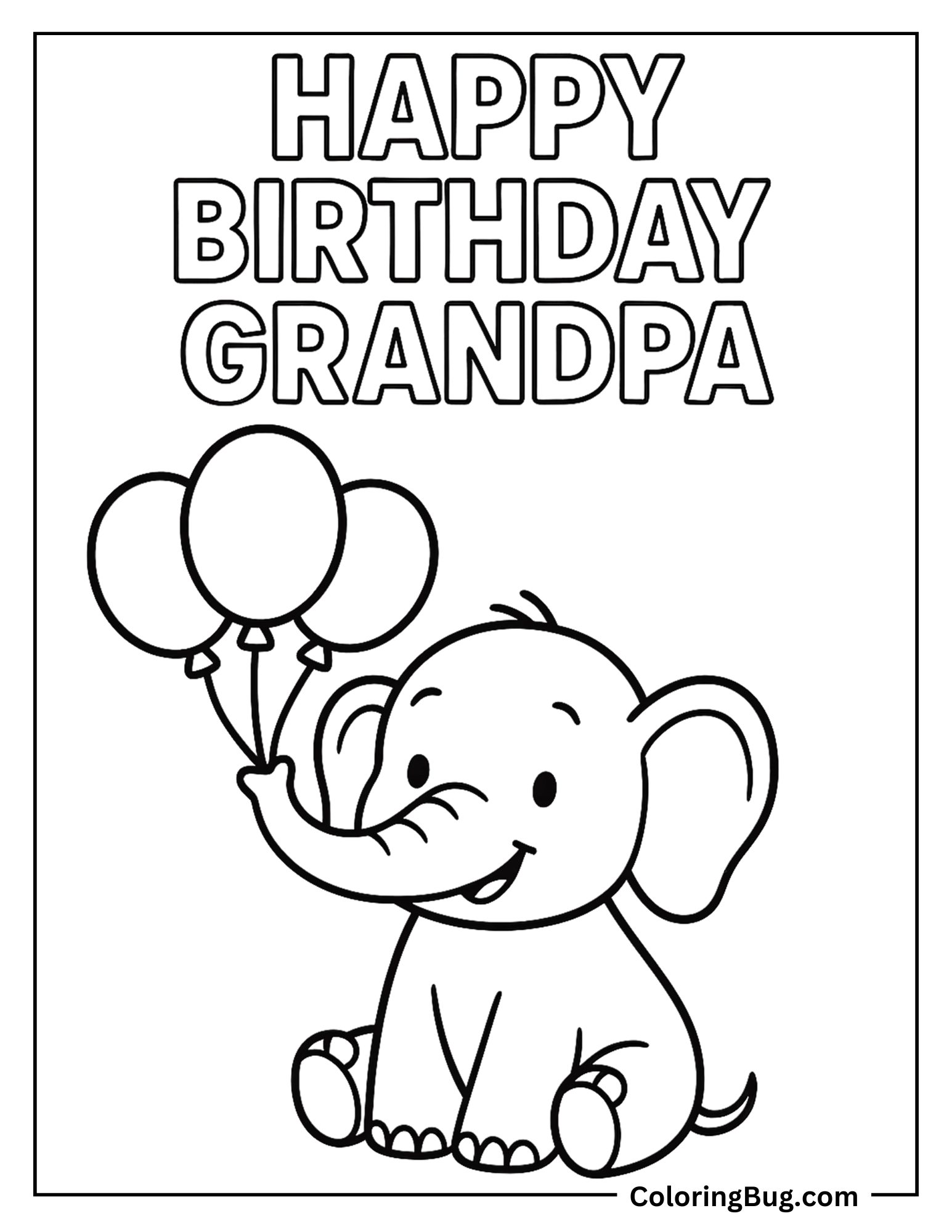 Happy Birthday Grandpa Coloring Page Twisty Noodle