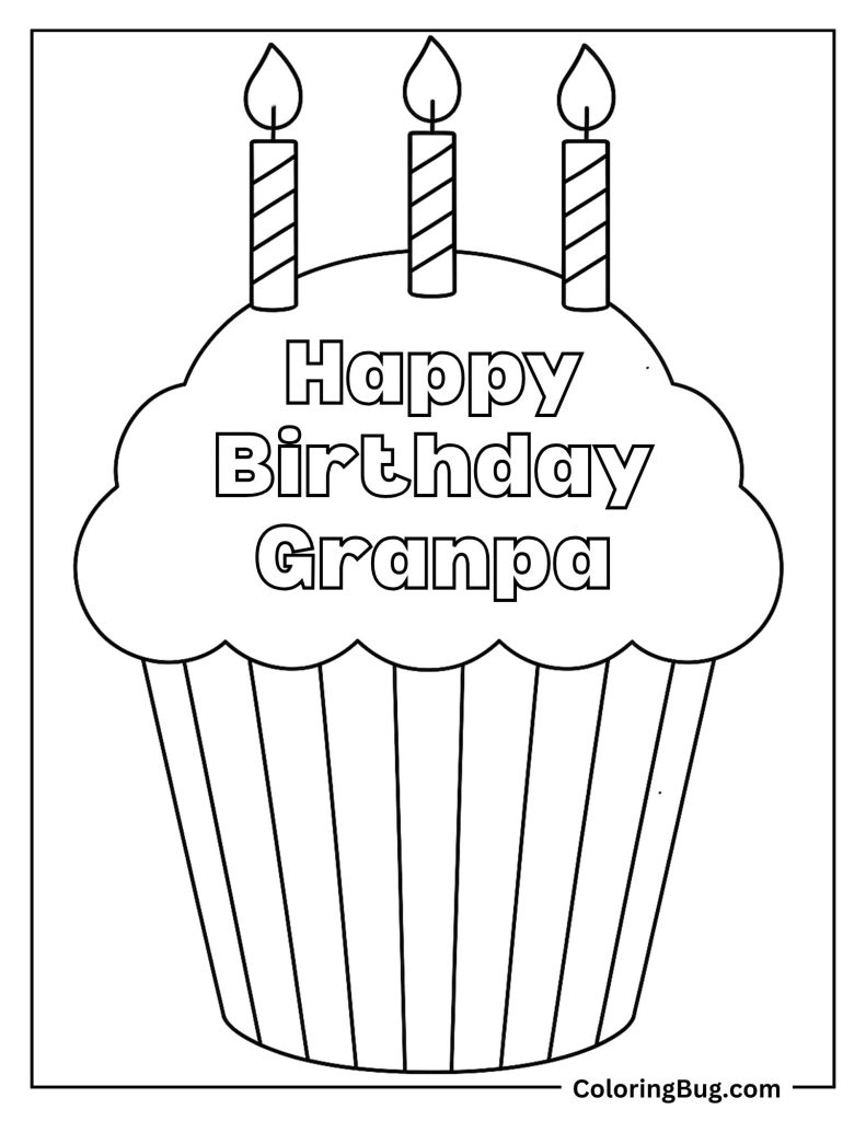 16 Happy Birthday Grandpa Coloring Pages (Free Printable PDFs)