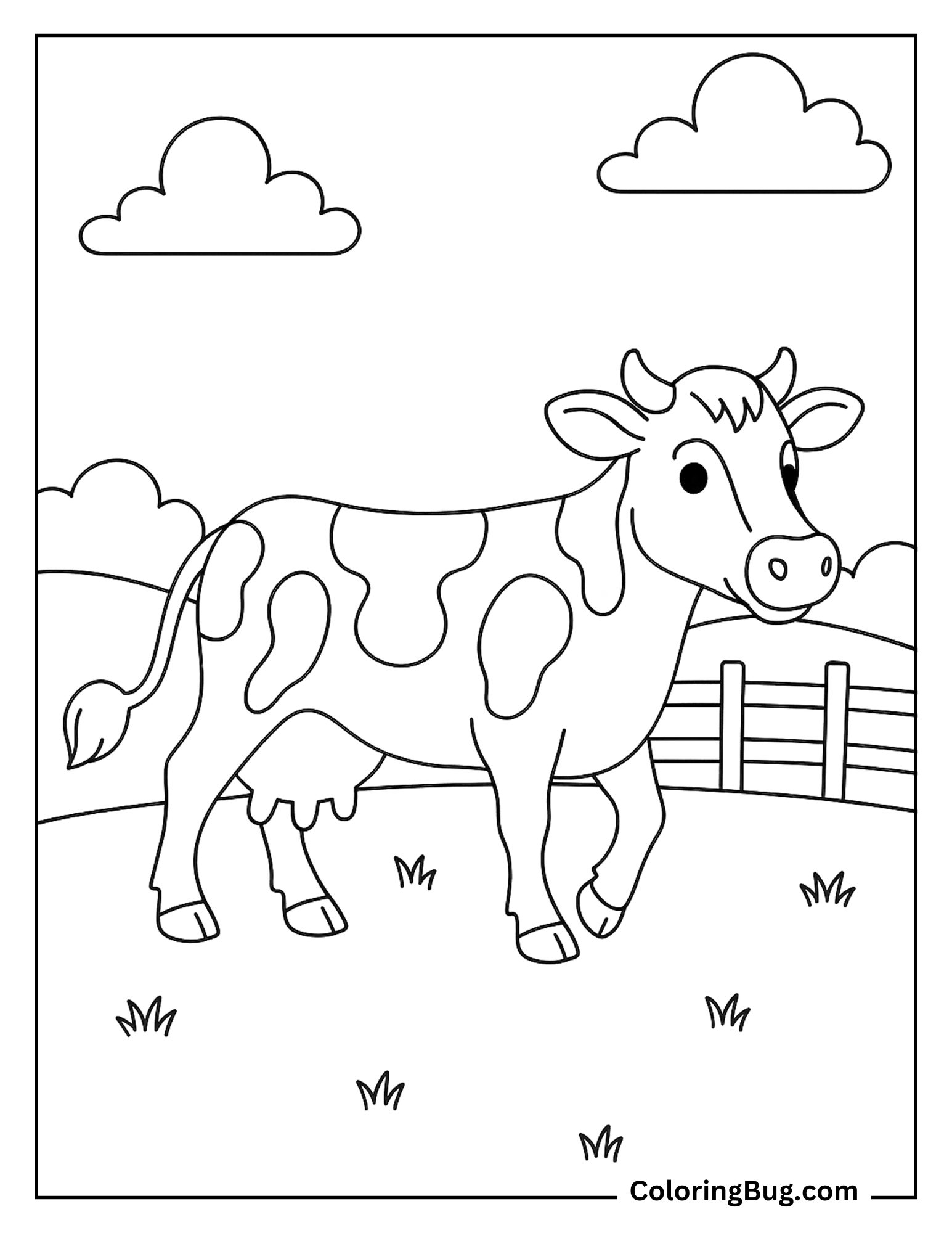 Holstein Cow Coloring Sheet