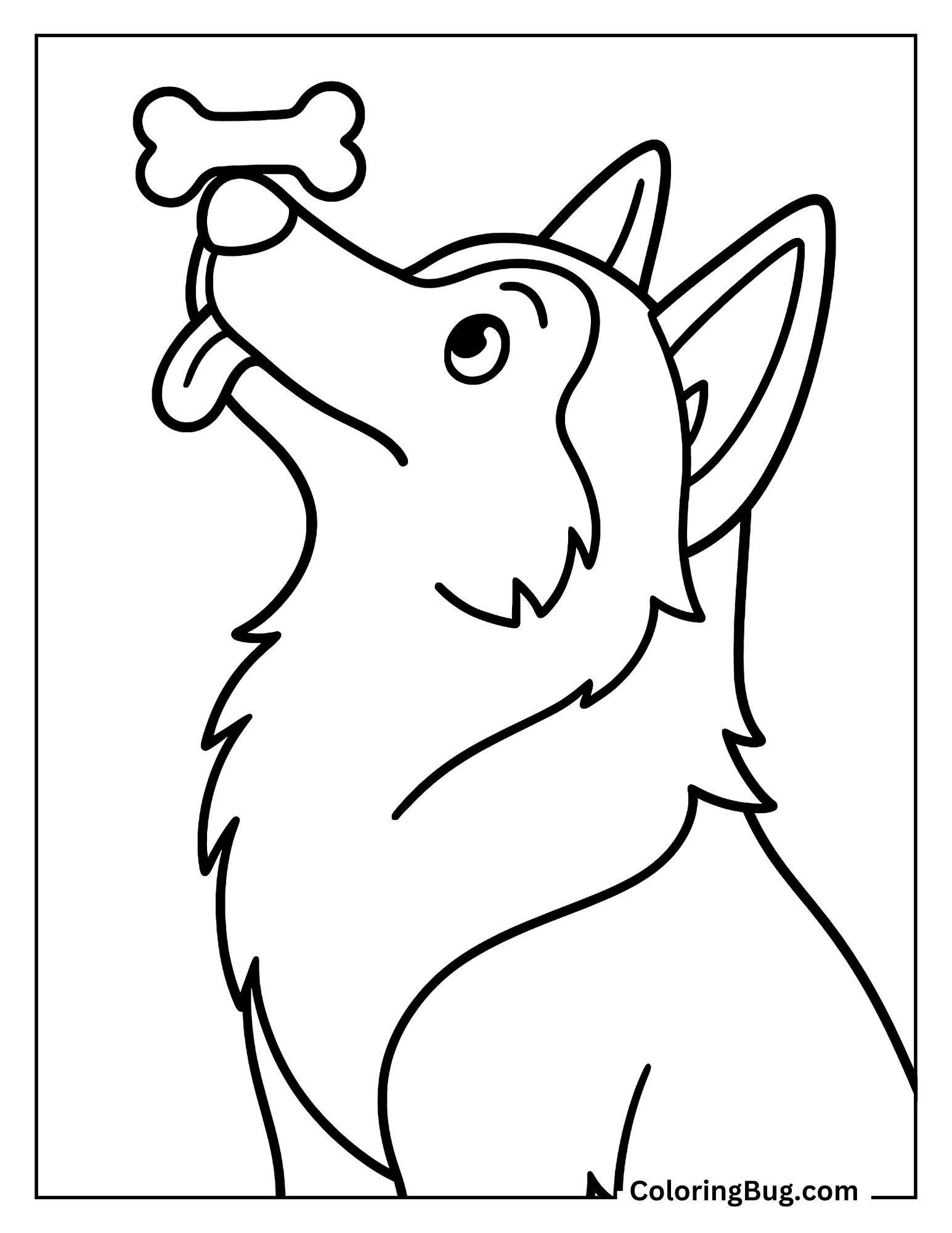 Husky Balancing Treat on Nose Coloring Sheet