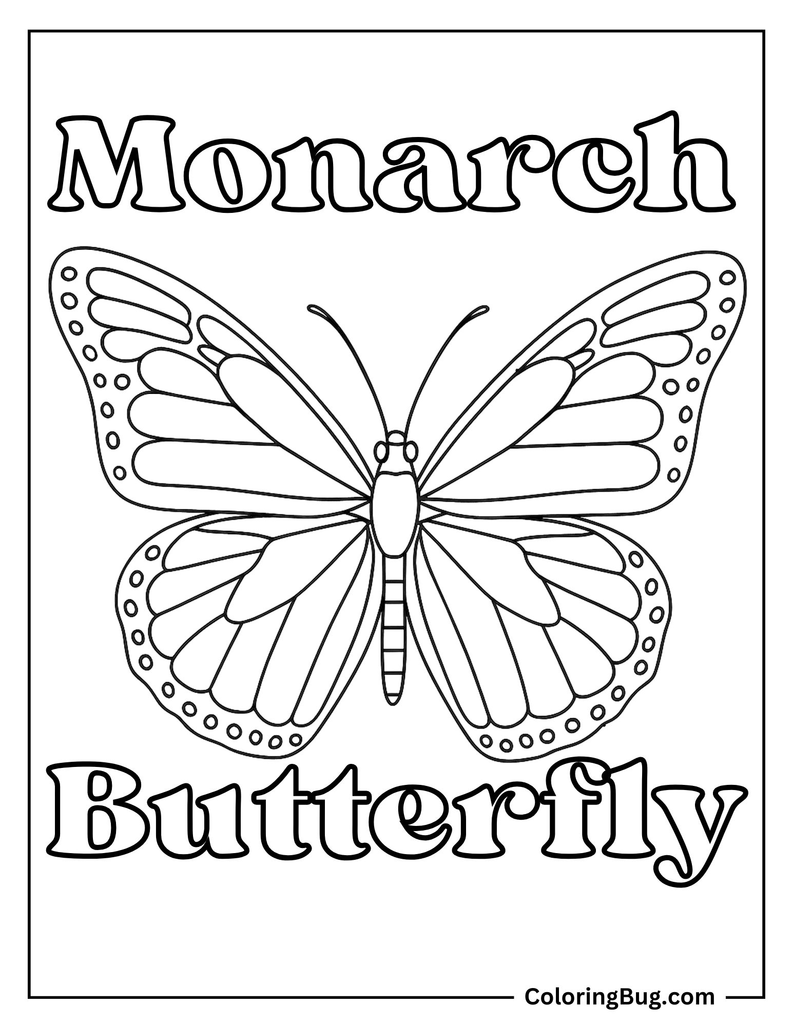 Monarch Butterfly Coloring Sheet