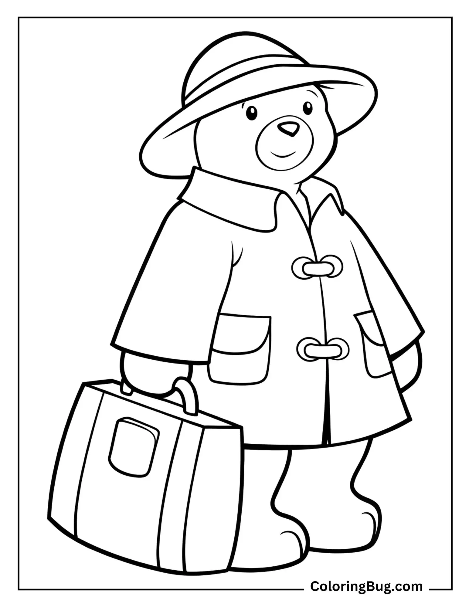 Paddington Teddy Bear Coloring Sheet
