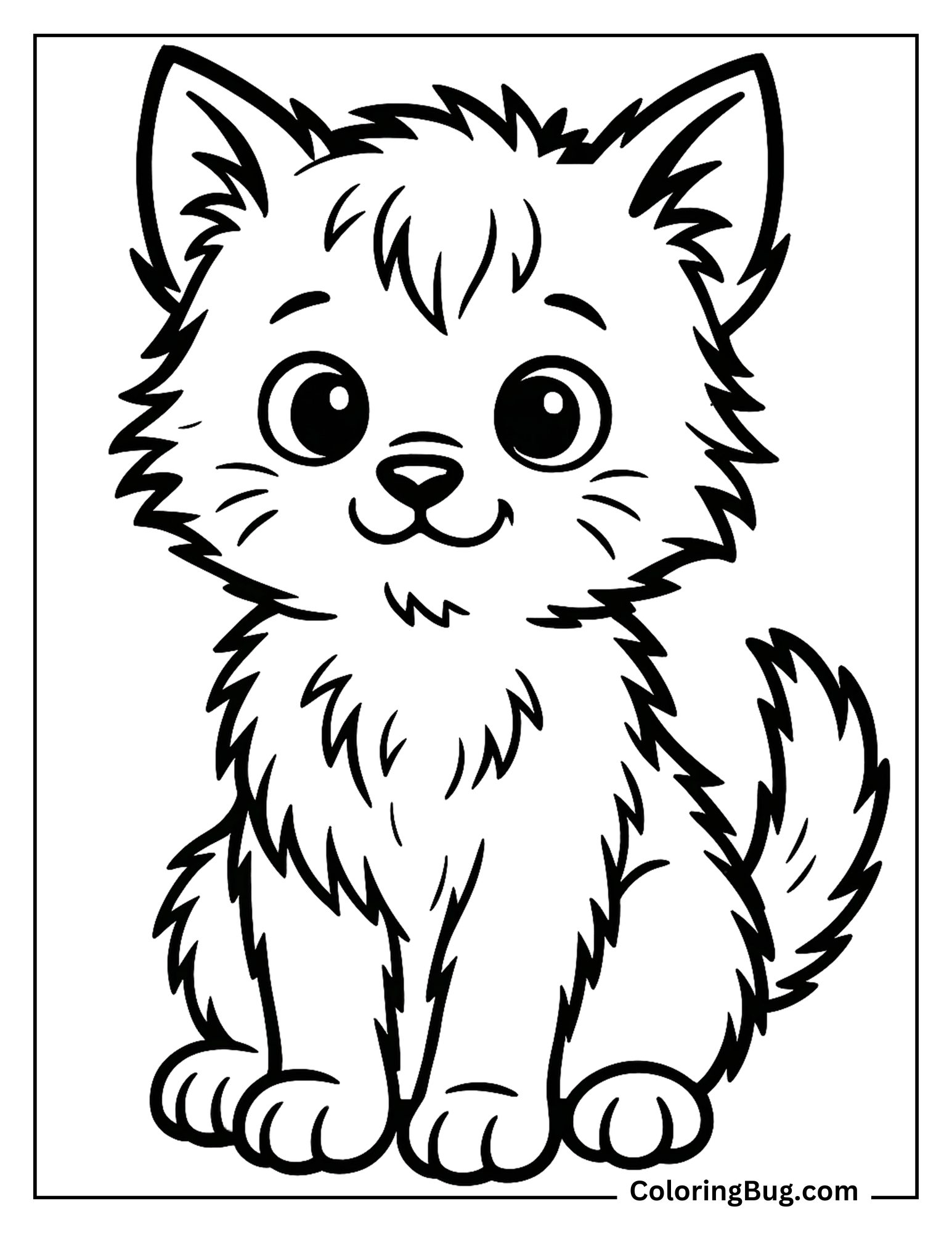 Scruffy Boy Kitten Coloring Sheet