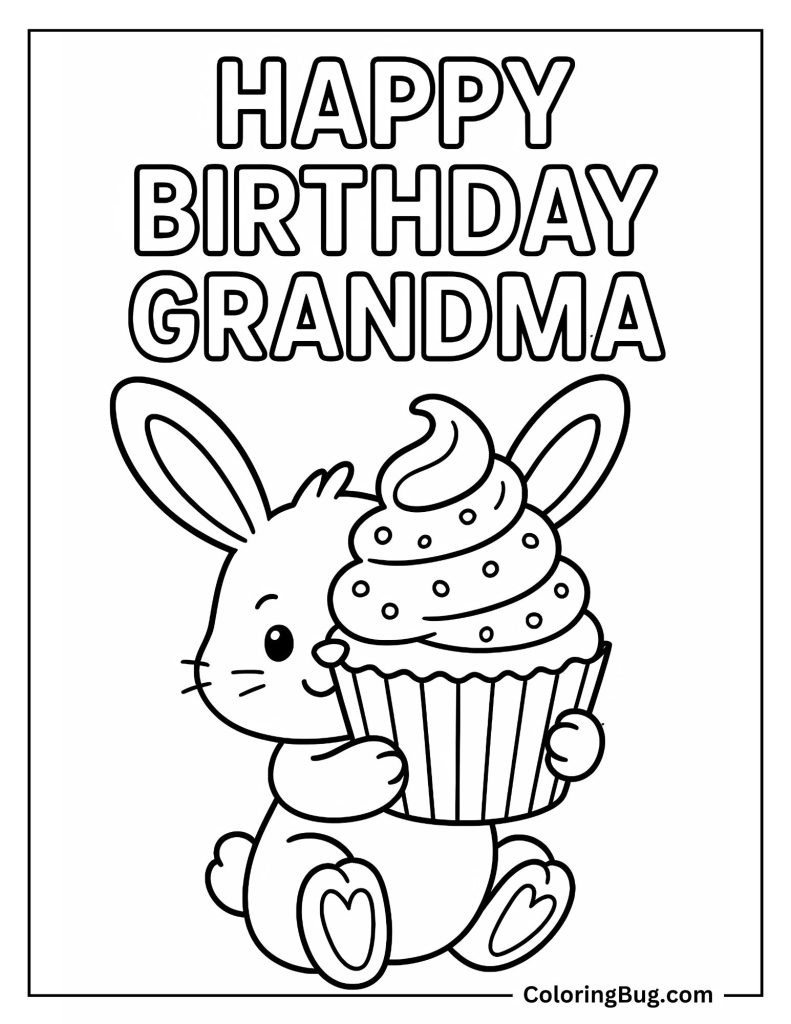 16 Happy Birthday Grandma Coloring Pages (Free Printable PDFs)