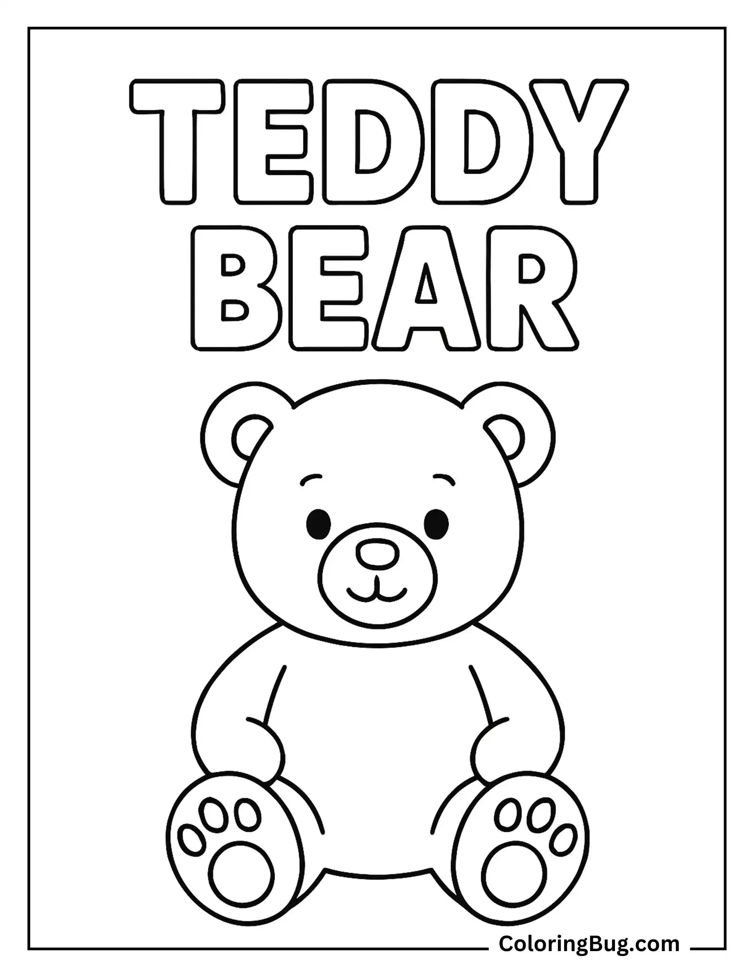 Teddy Bear Spelling Coloring Sheet