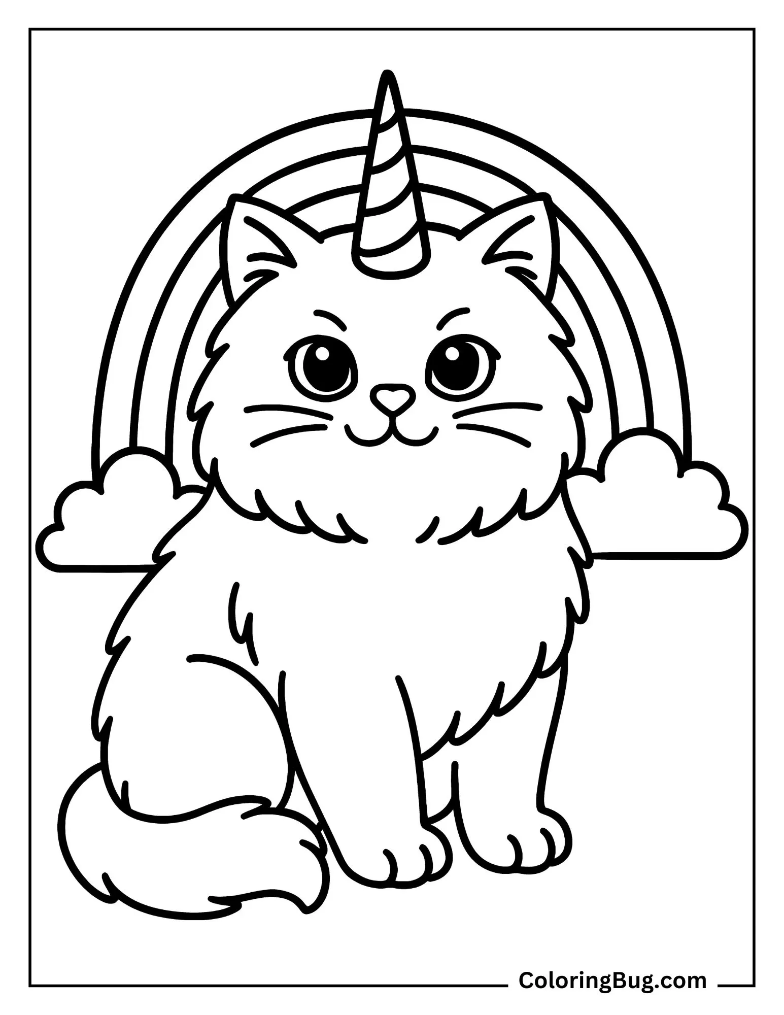 50 Cute Unicorn Cat Coloring Pages (Free Printable PDFs)