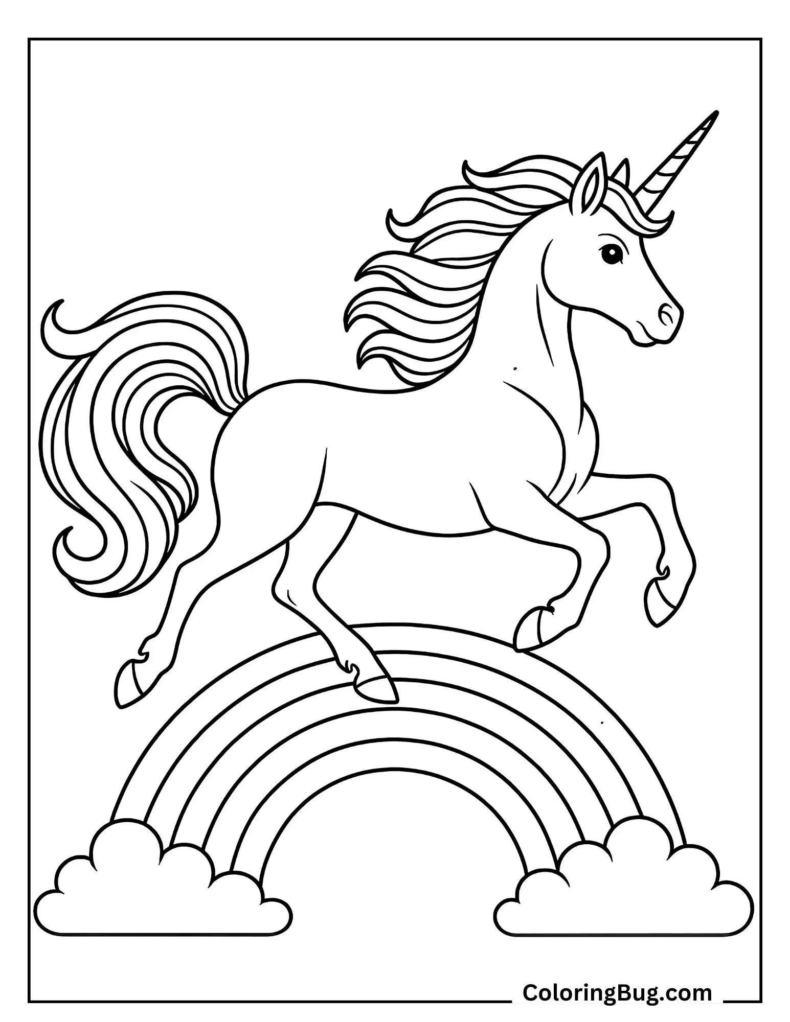 Unicorn Galloping on Rainbow Coloring Sheet