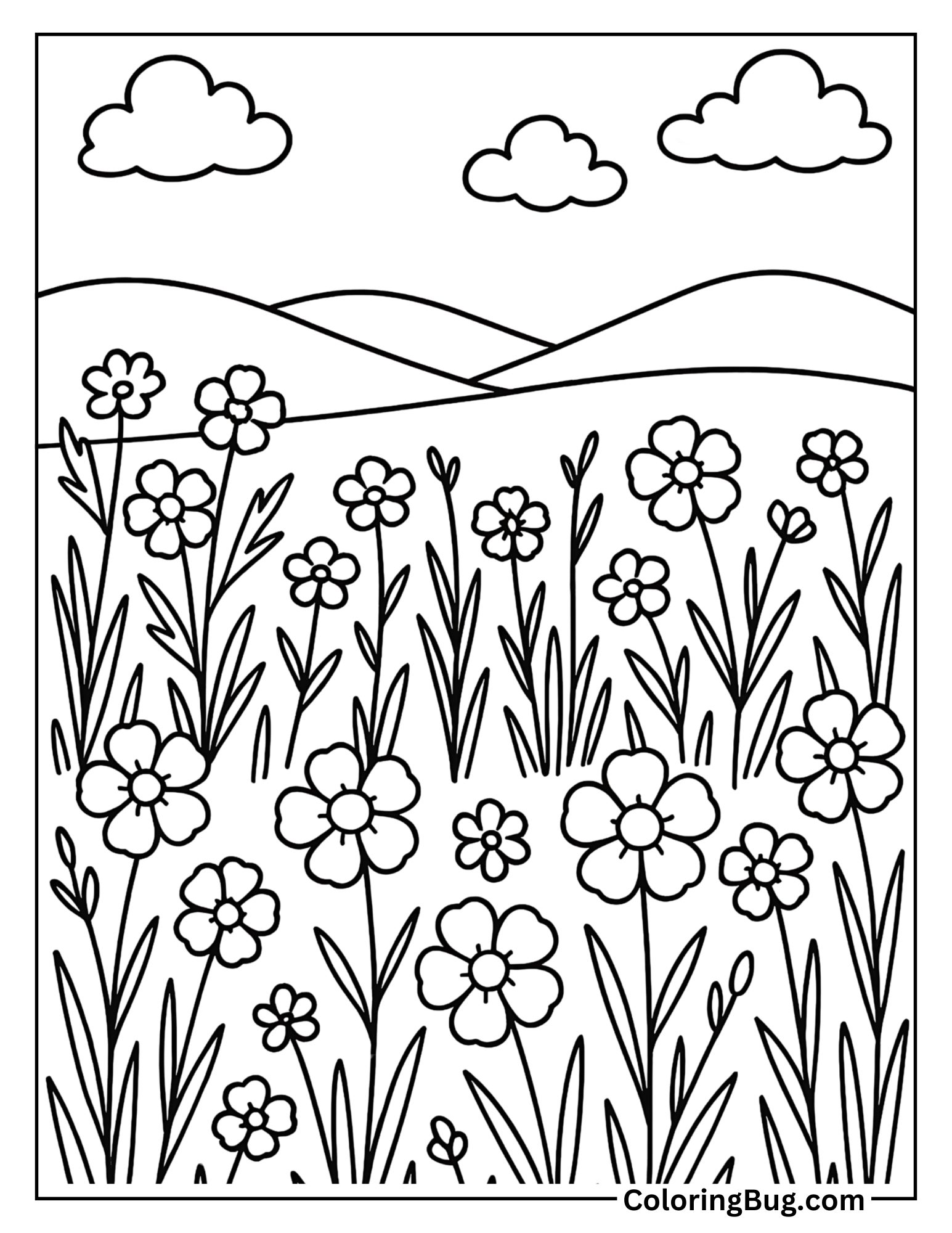 Buttercup Meadow Coloring Sheet