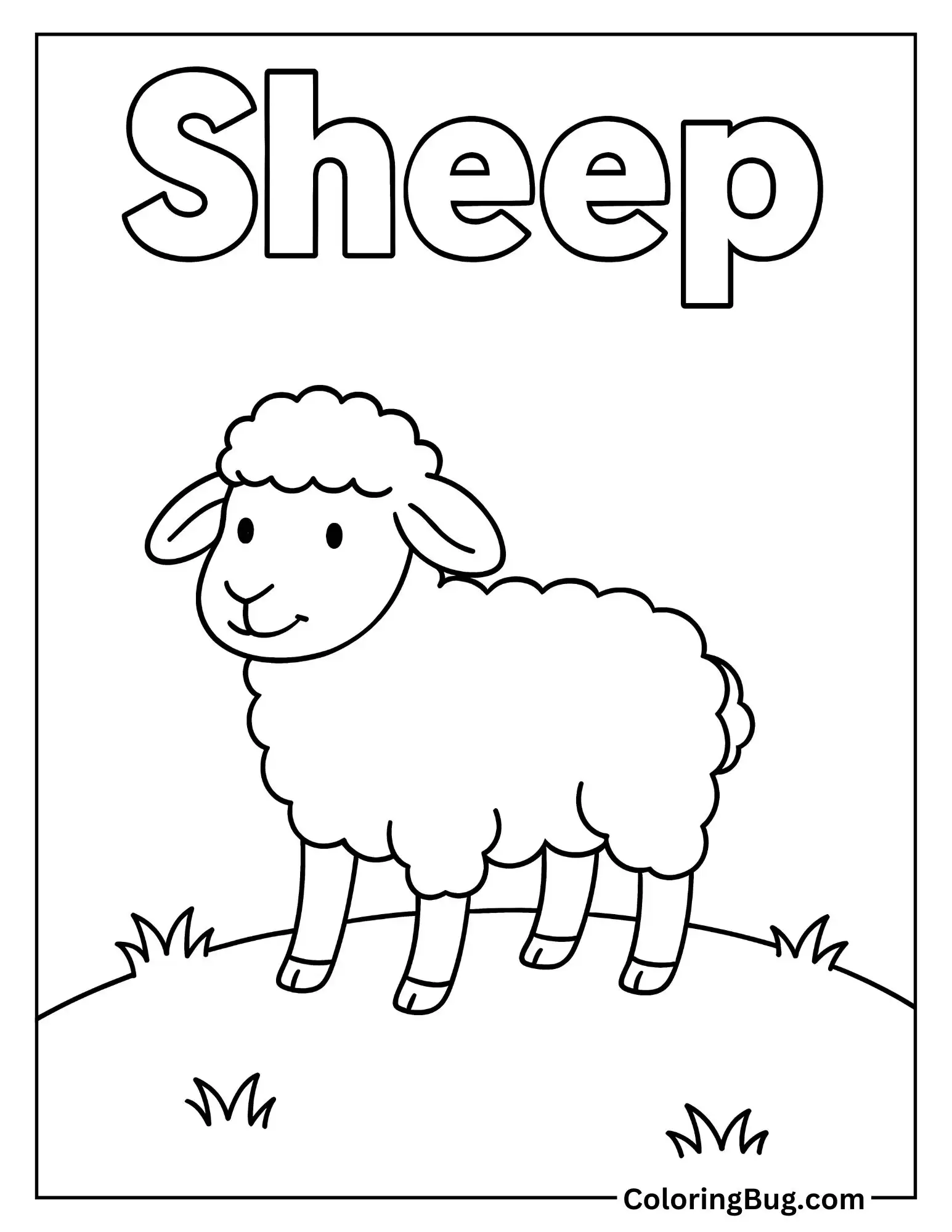 Sheep Spelling Coloring Sheet